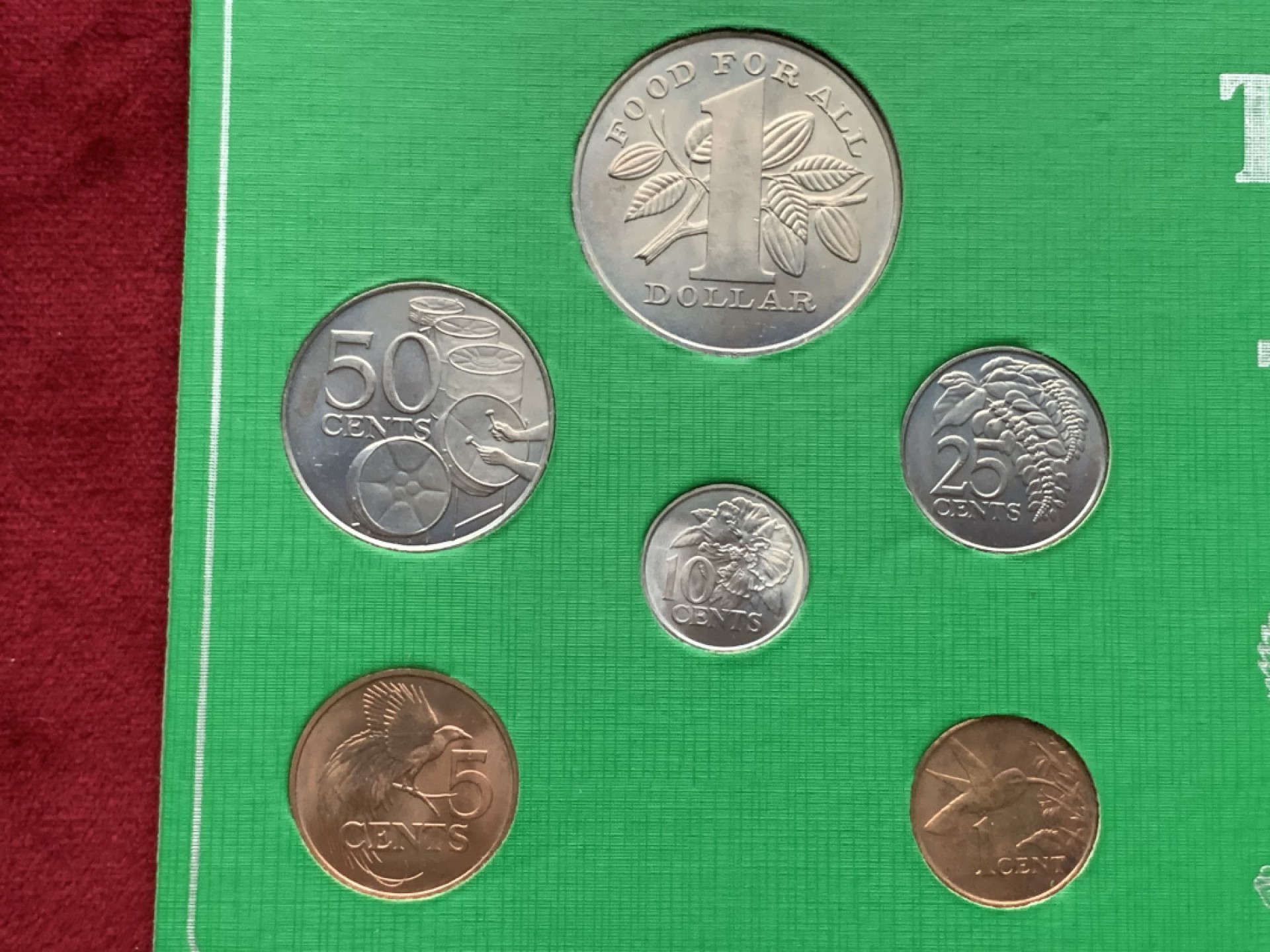 《竞宝斋》第113场-周日，周一 ，2场连拍（全场包邮） 特立尼达盒多巴哥 1979年6枚塑封套币 