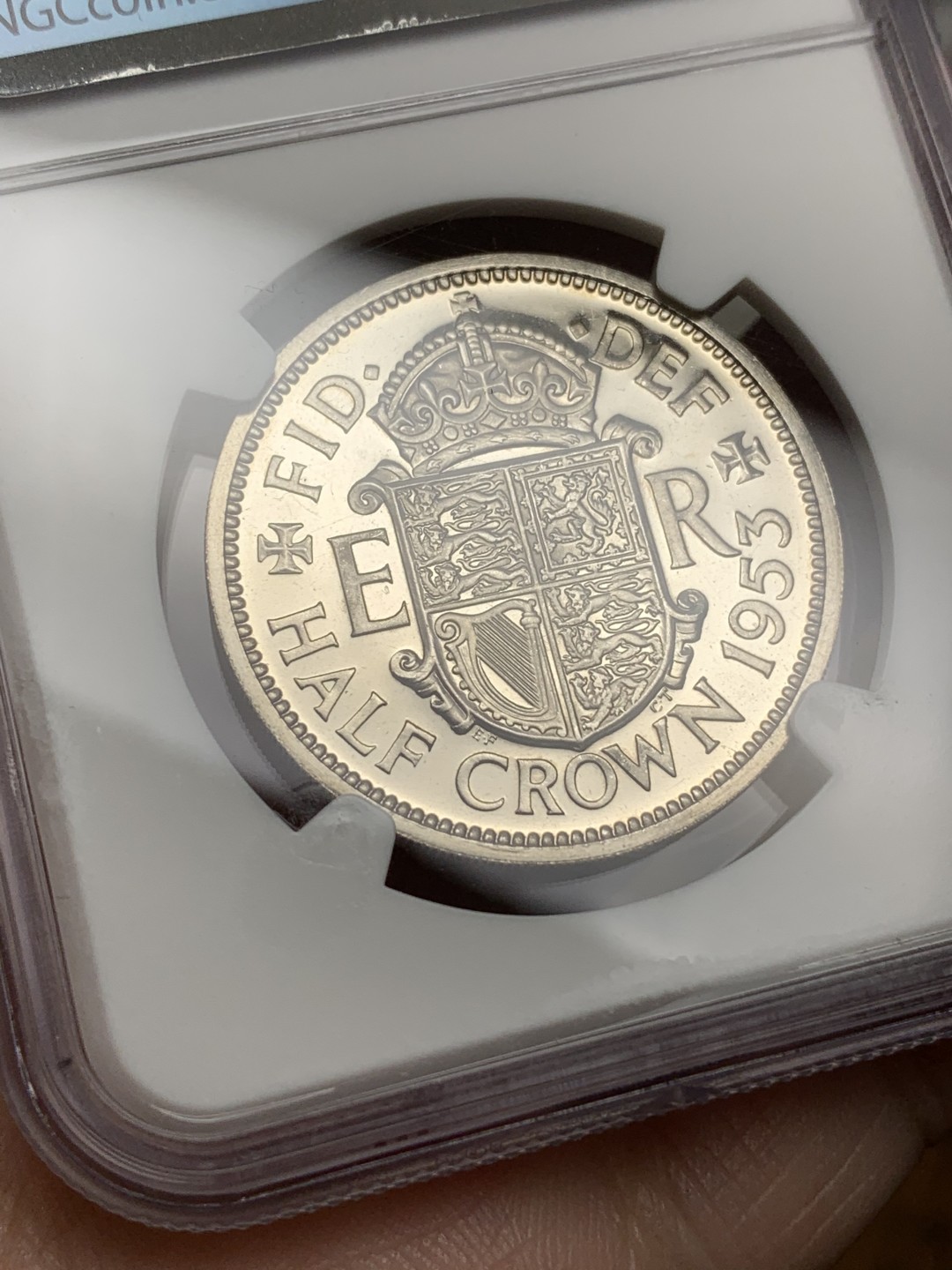 《竞宝斋》第113场-周日，周一 ，2场连拍（全场包邮） NGC PF64 1953英国伊丽莎白加冕 首年精制 半克朗