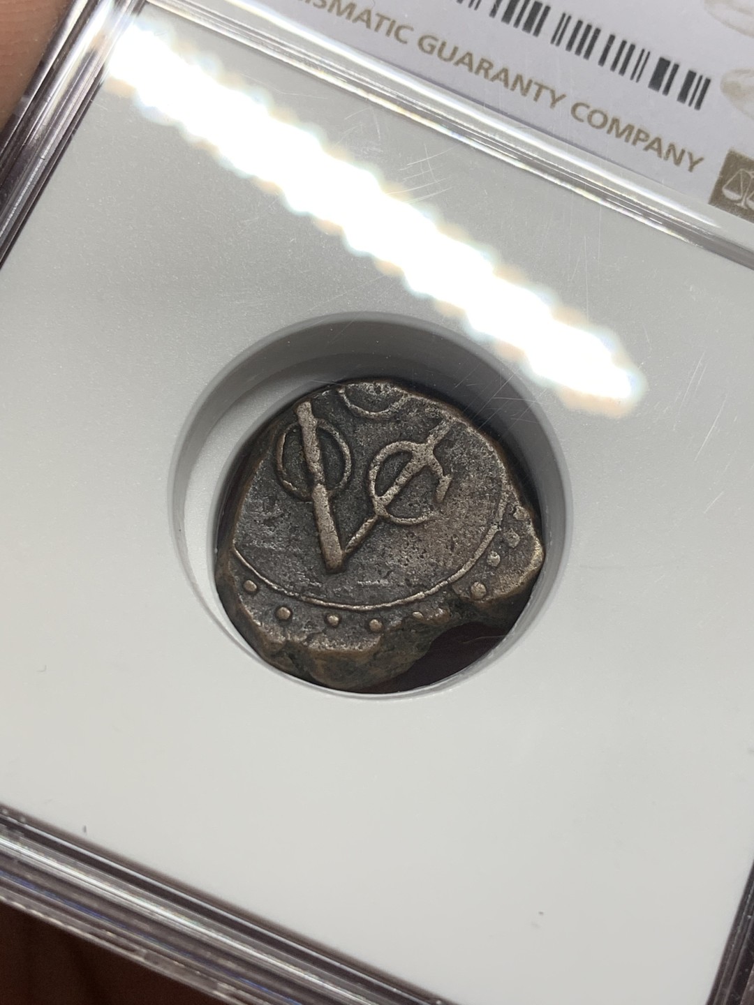 《竞宝斋》第113场-周日，周一 ，2场连拍（全场包邮） 唯一冠军分 NGC-VF20 锡兰1792年 1S铜板 荷属殖民地的铜币 非常稀少普遍都是环境污染 能出分就属于万里挑一了