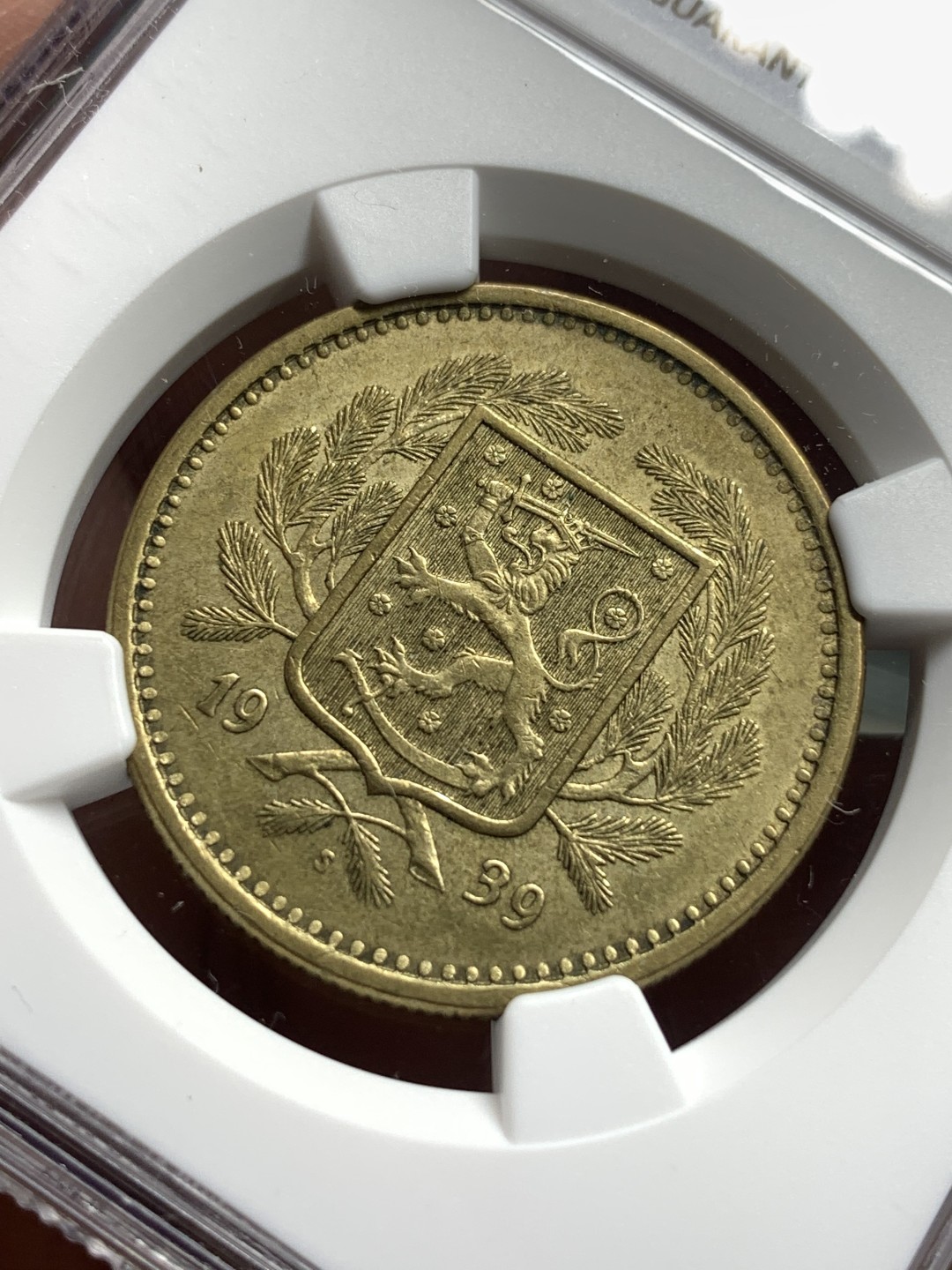 《竞宝斋》第113场-周日，周一 ，2场连拍（全场包邮） NGC-MS62 芬兰1939年 20马克铜币 稀少品种 早期的难得上MS