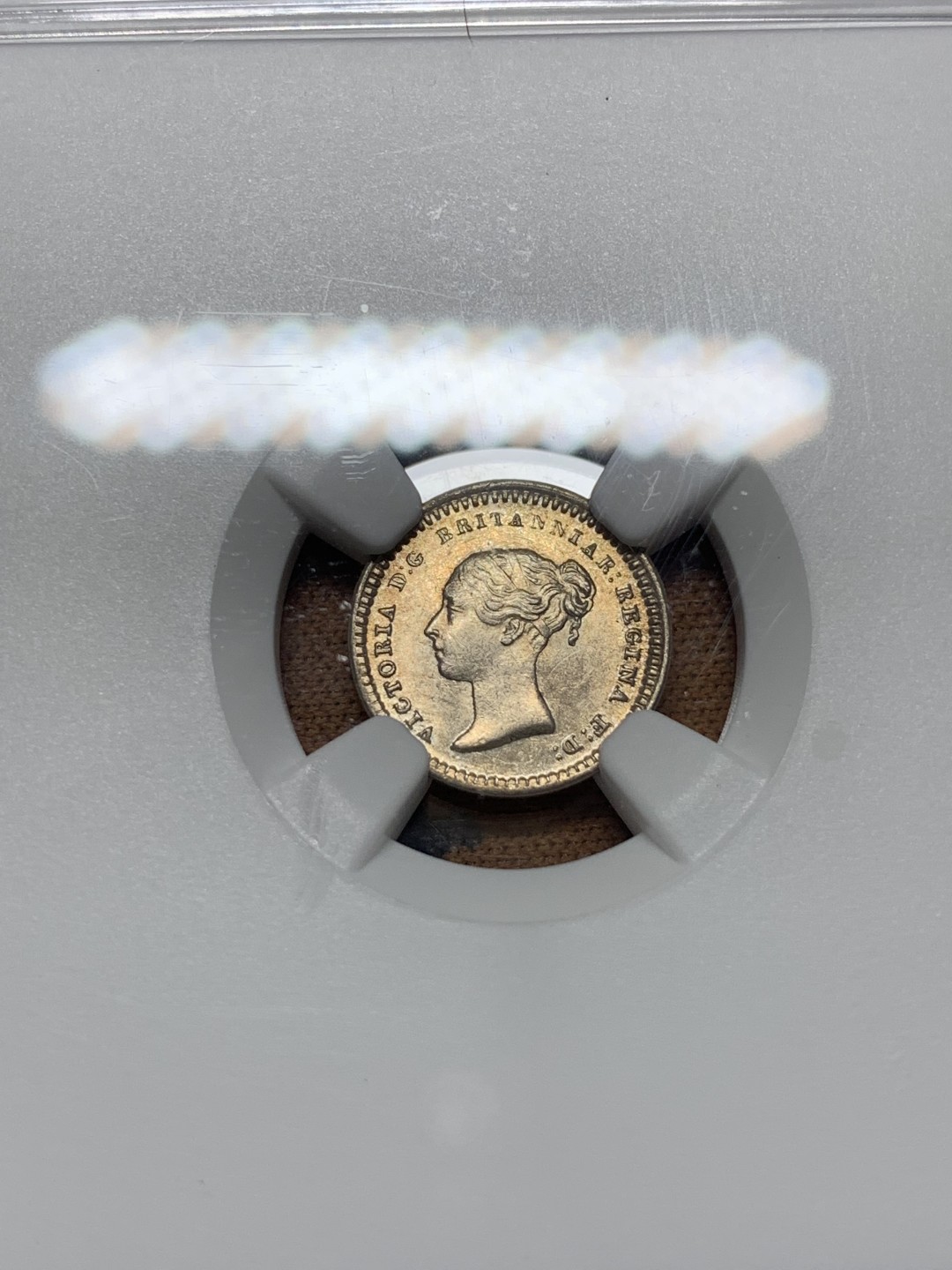 《竞宝斋》第113场-周日，周一 ，2场连拍（全场包邮） NGC MS-63 英国维多利亚 1843年 1.5便士，银币，高分好品相