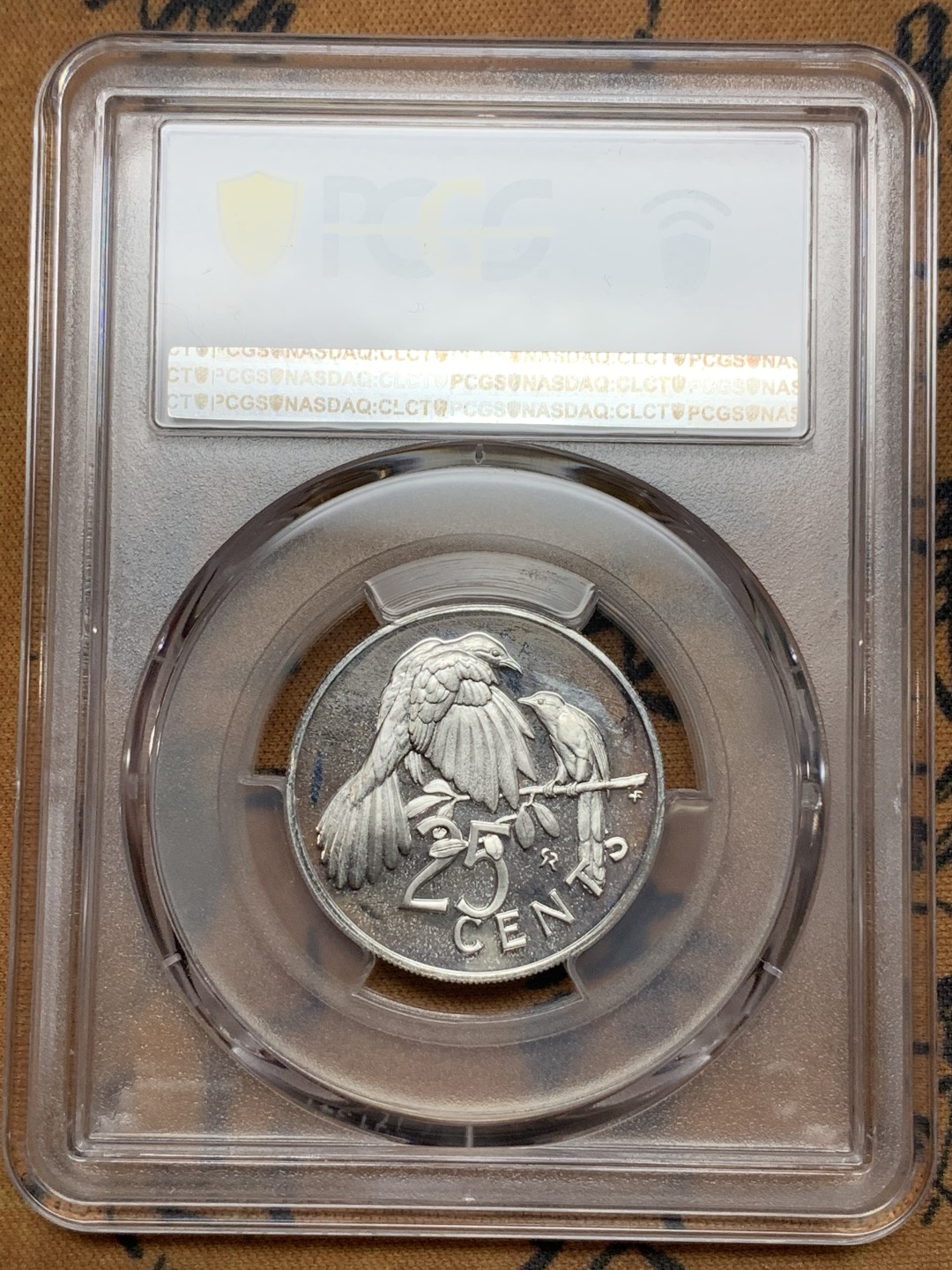 《竞宝斋》第113场-周日，周一 ，2场连拍（全场包邮） PCGS PR66DCAM 1978年英属维珍群岛 纪念伊丽莎白二世登基25周年精制25分银币 唯一冠军分！