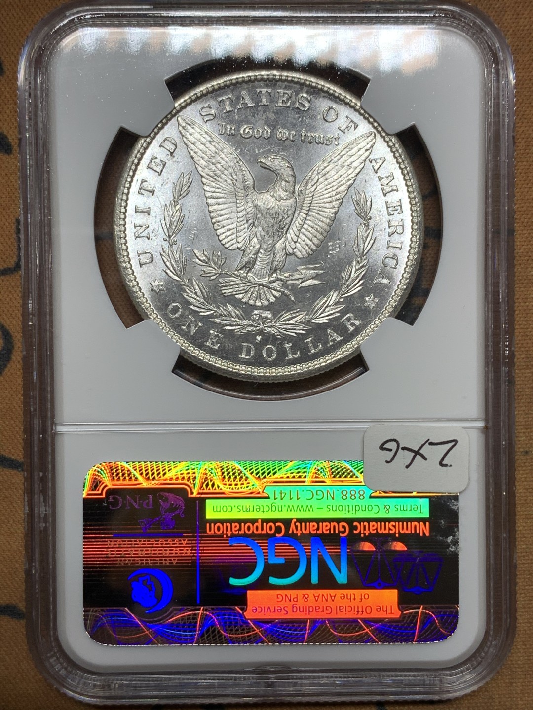 《竞宝斋》第113场-周日，周一 ，2场连拍（全场包邮） NGC MS64 美国 1880年 摩根壹元 大银币 整体白净 N老盒 可藏