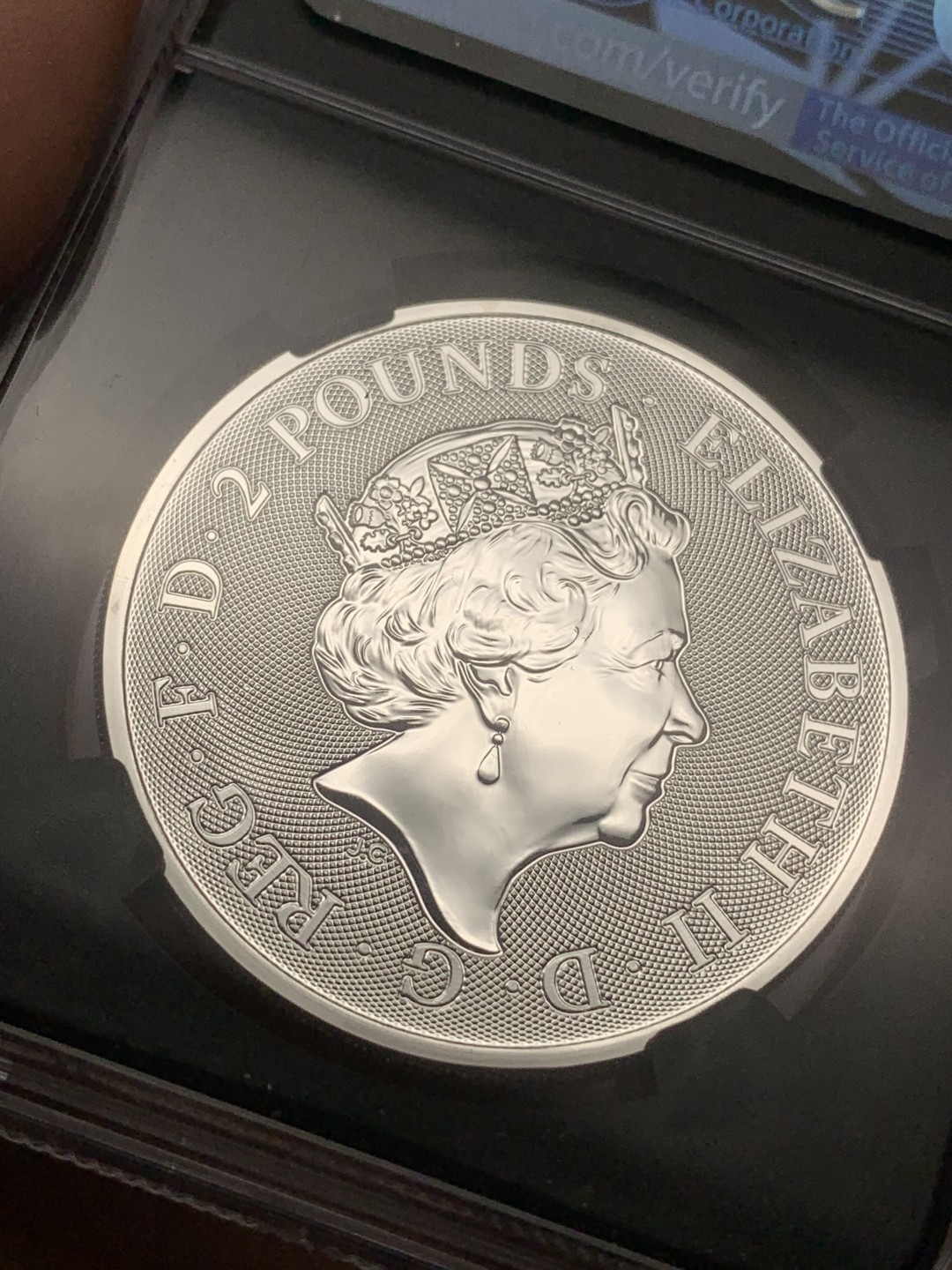 《竞宝斋》第113场-周日，周一 ，2场连拍（全场包邮） NGC MS69，英国2019年屠龙银币，注意是NGC首期蓝标盒