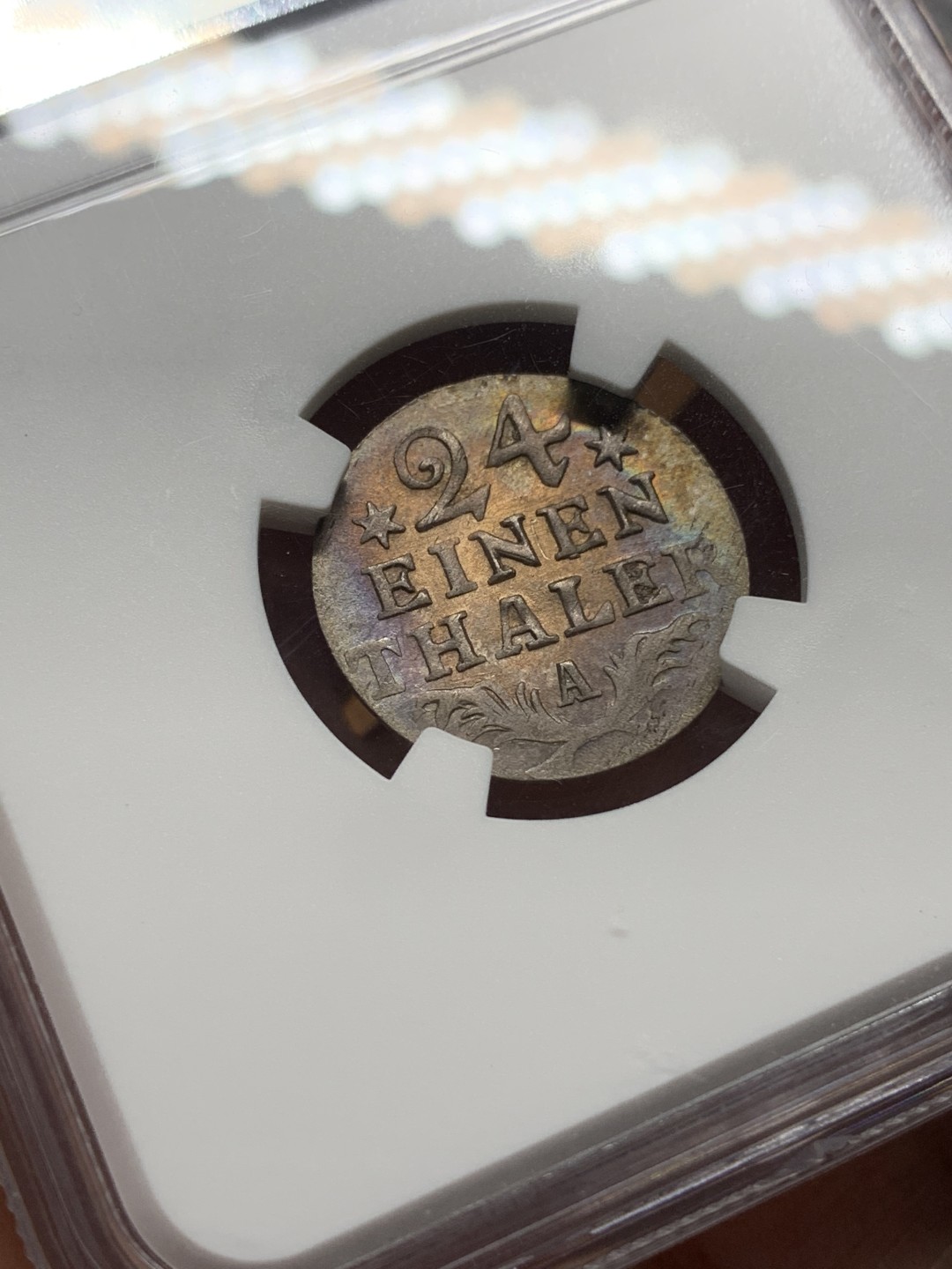 《竞宝斋》第113场-周日，周一 ，2场连拍（全场包邮） NGC MS-63 德国普鲁士 1782年 1/24泰勒，银币，早期好品银币