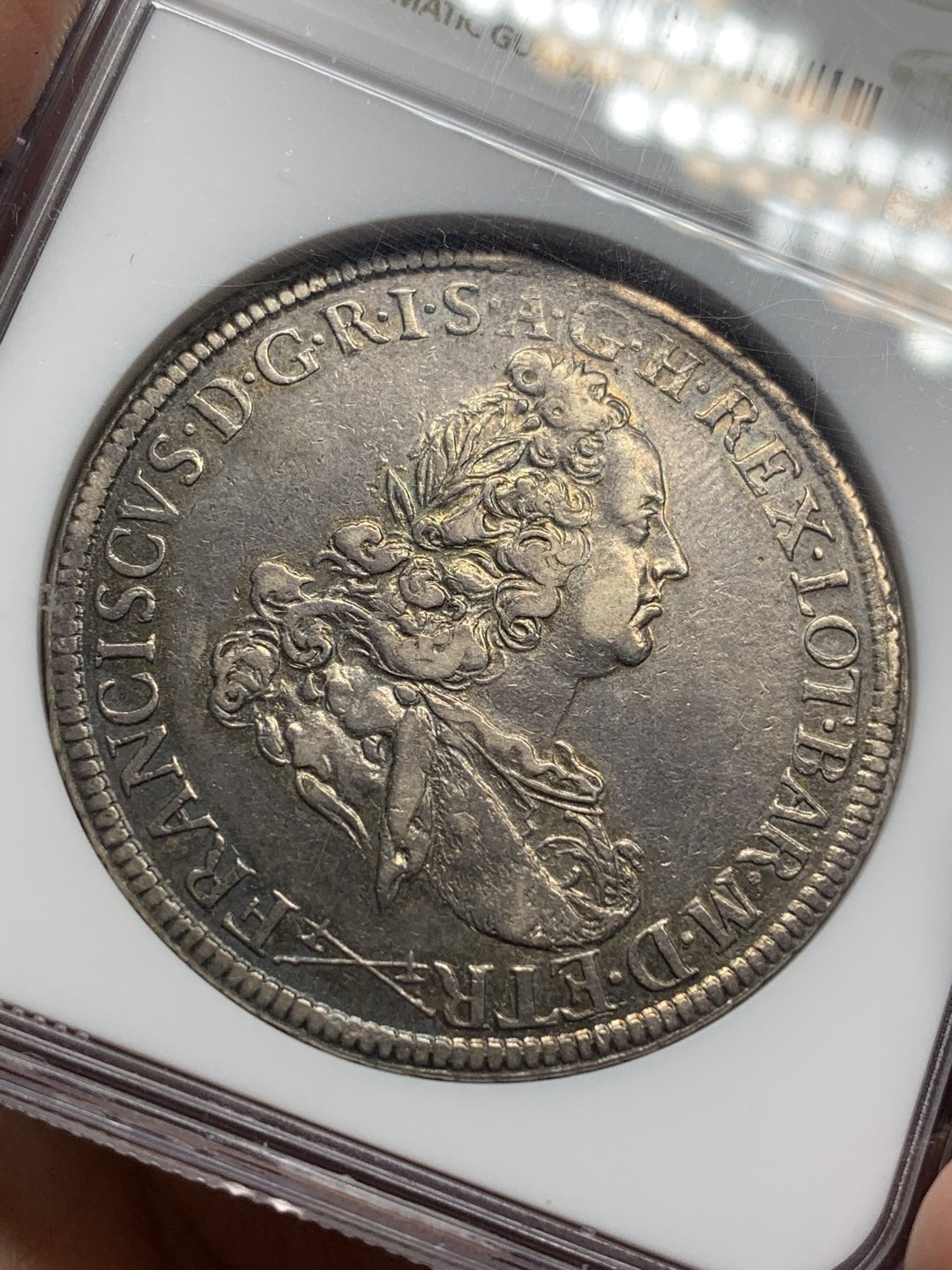 《竞宝斋》第113场-周日，周一 ，2场连拍（全场包邮） 唯一冠军分 NGC AU53意大利托斯卡纳1761年 神罗皇帝弗朗西斯一世 托斯卡纳公爵10PAO大银币