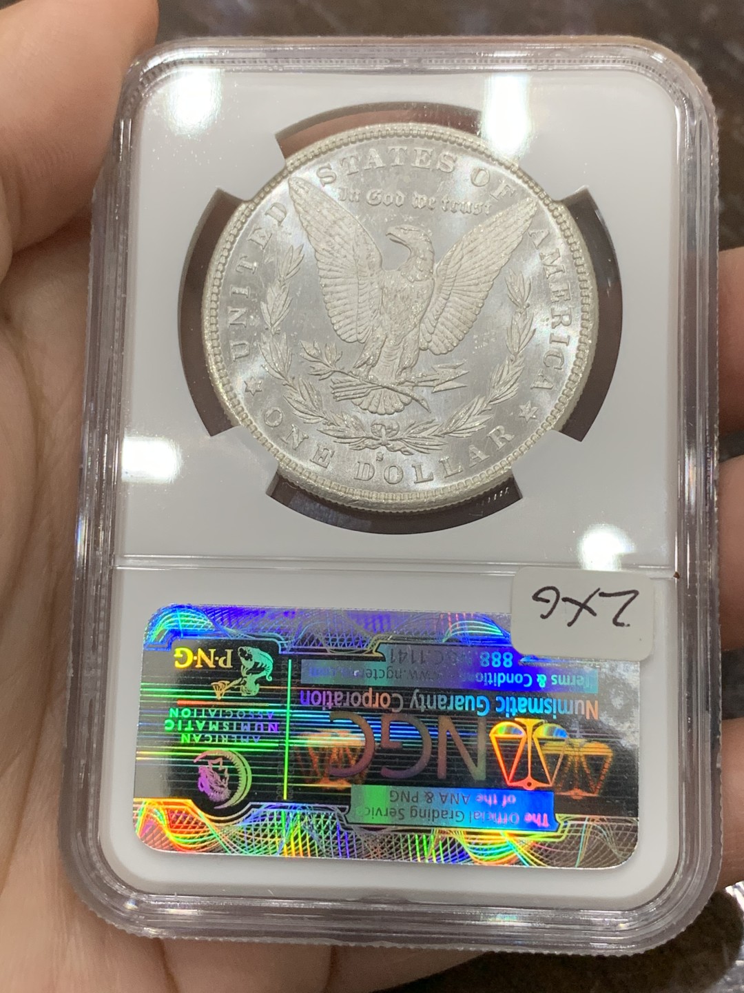 《竞宝斋》第113场-周日，周一 ，2场连拍（全场包邮） NGC MS64 美国 1880年 摩根壹元 大银币 整体白净 N老盒 可藏