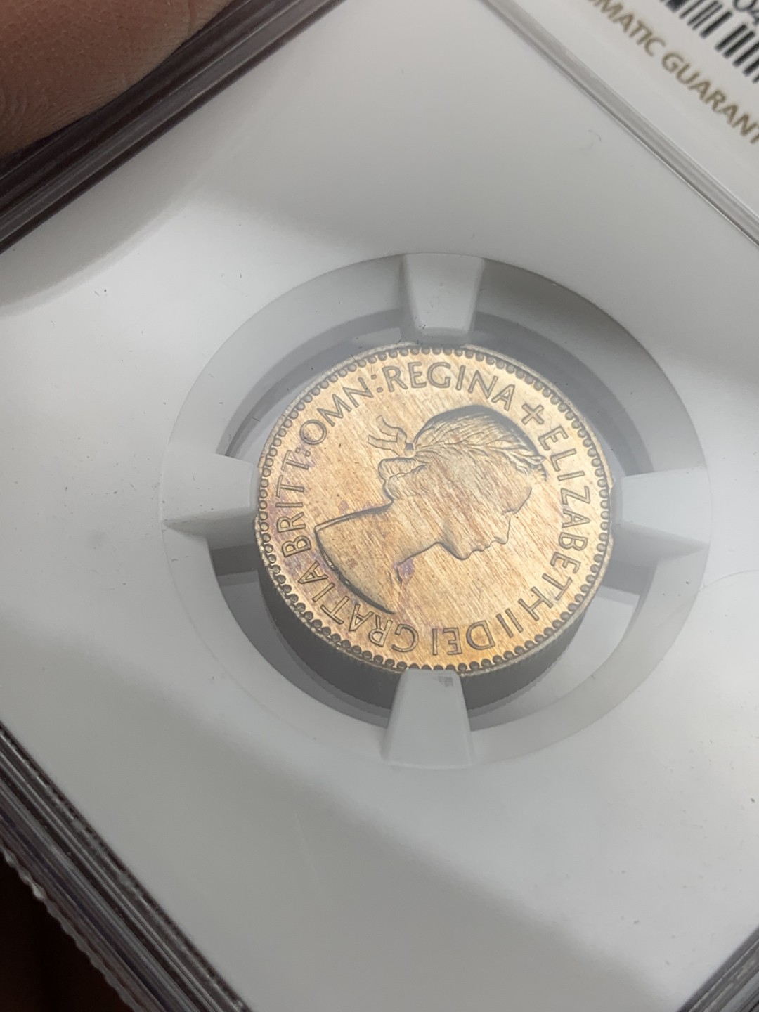 《竞宝斋》第113场-周日，周一 ，2场连拍（全场包邮） NGC PF63 1953英国伊丽莎白加冕首年精制6便士，PF63