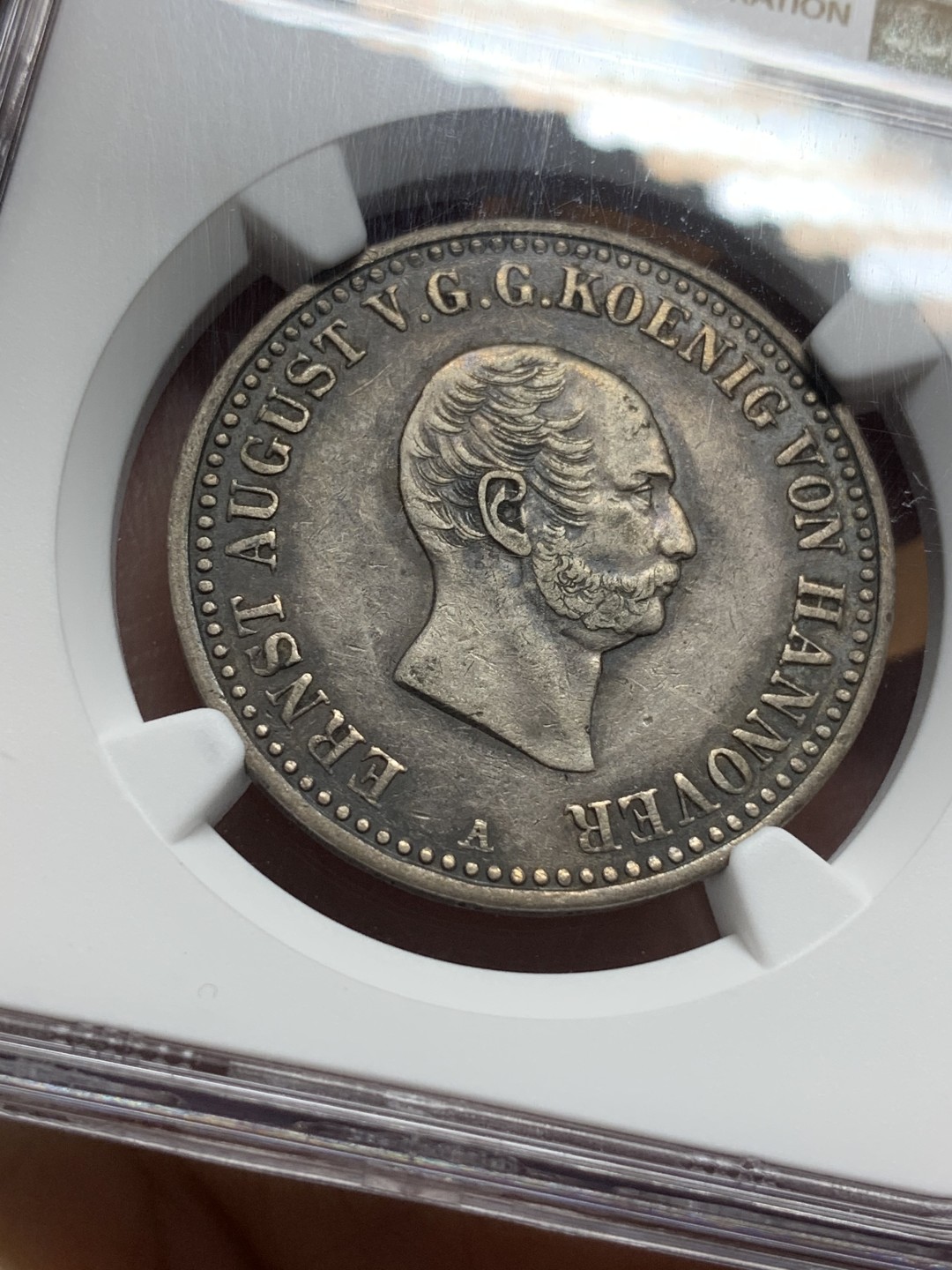 《竞宝斋》第113场-周日，周一 ，2场连拍（全场包邮） NGC XF40 德国汉诺威 1839年 2/3泰勒 银币，少见品种