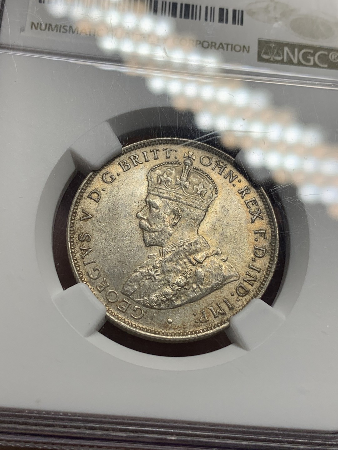 《竞宝斋》第113场-周日，周一 ，2场连拍（全场包邮） NGC-MS61 1919年英属西非2先令银币 不太常见的品种，黄油光MS品