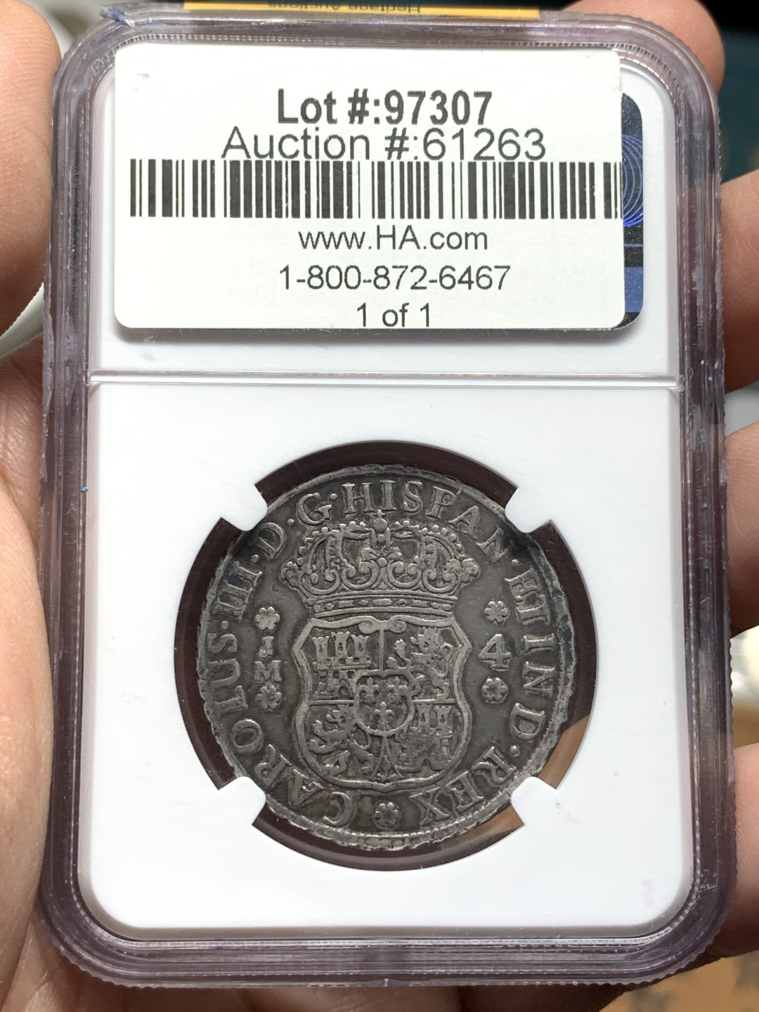 《竞宝斋》第113场-周日，周一 ，2场连拍（全场包邮） 季军分 NGC VF25 秘鲁 1772年 双柱 4R地球银币 真正的末年地球 原味包浆 正反打制的都不错 书价 上去只有1枚EF45，1枚AU50,这枚来自HA 费用总的1080美元到手，可与不可求的品种