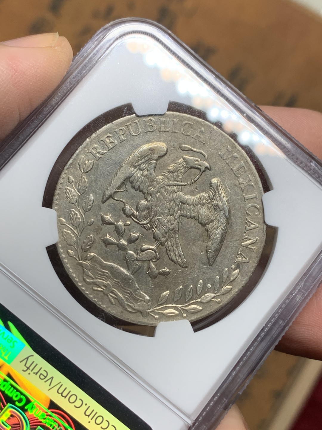 《竞宝斋》第113场-周日，周一 ，2场连拍（全场包邮） NGC-AU55 墨西哥 1892年鹰洋CA MM 8R大银币 漂亮的黄油光