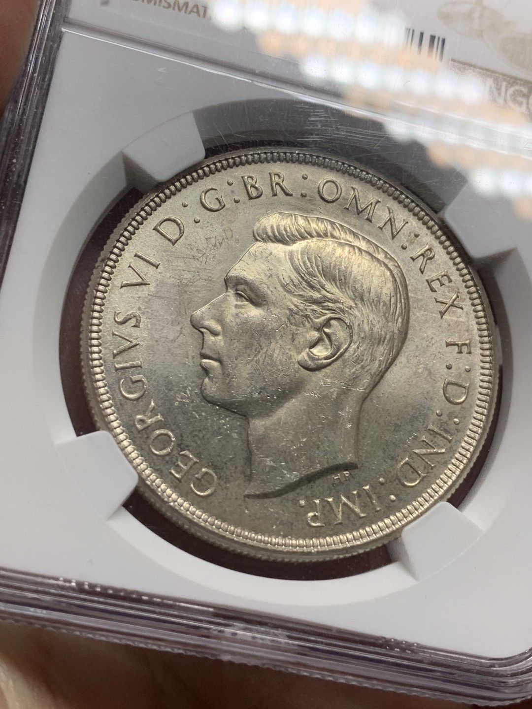 《竞宝斋》第113场-周日，周一 ，2场连拍（全场包邮） NGC MS62 澳大利亚 1937年 乔治六世 皇冠 克朗 银币 上MS的不多