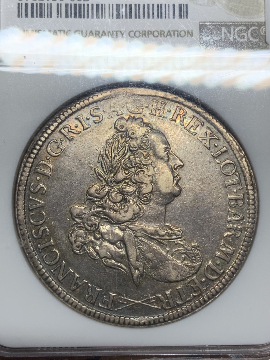 《竞宝斋》第113场-周日，周一 ，2场连拍（全场包邮） 唯一冠军分 NGC AU53意大利托斯卡纳1761年 神罗皇帝弗朗西斯一世 托斯卡纳公爵10PAO大银币