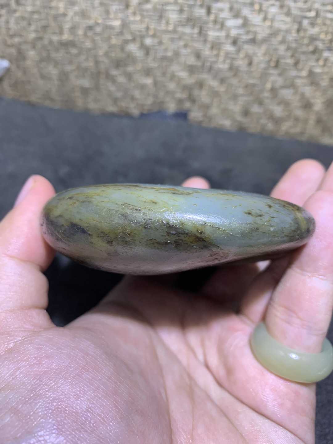 特色和田玉细肉青花独籽把件料独籽一颗