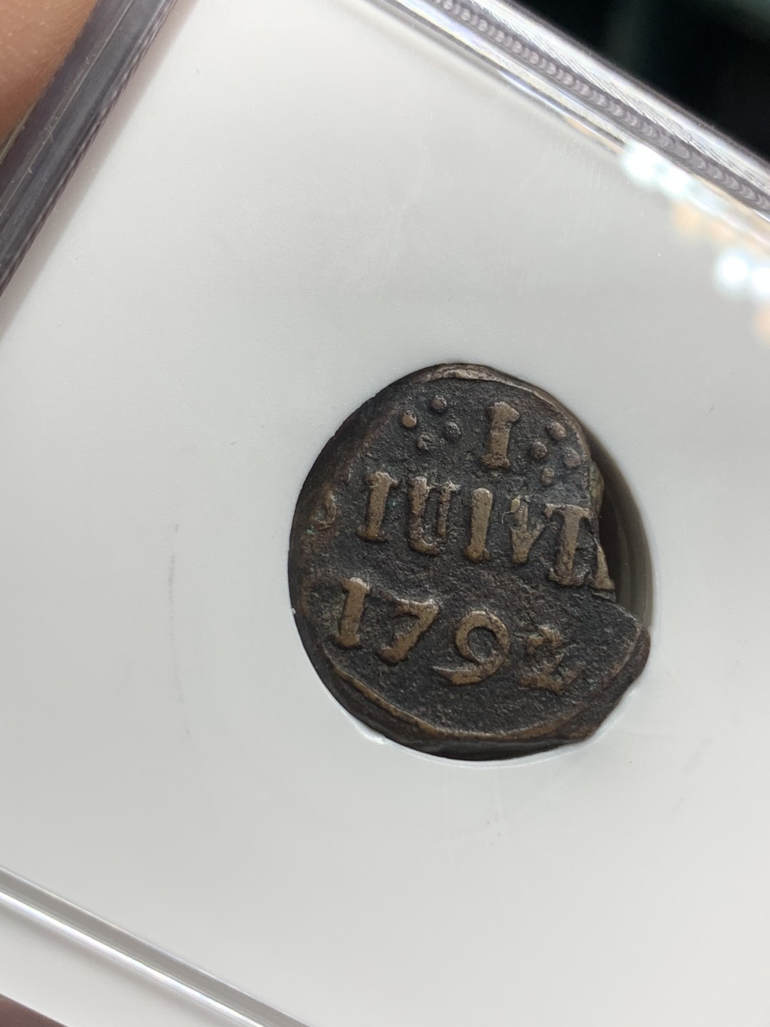 《竞宝斋》第113场-周日，周一 ，2场连拍（全场包邮） 唯一冠军分 NGC-VF20 锡兰1792年 1S铜板 荷属殖民地的铜币 非常稀少普遍都是环境污染 能出分就属于万里挑一了