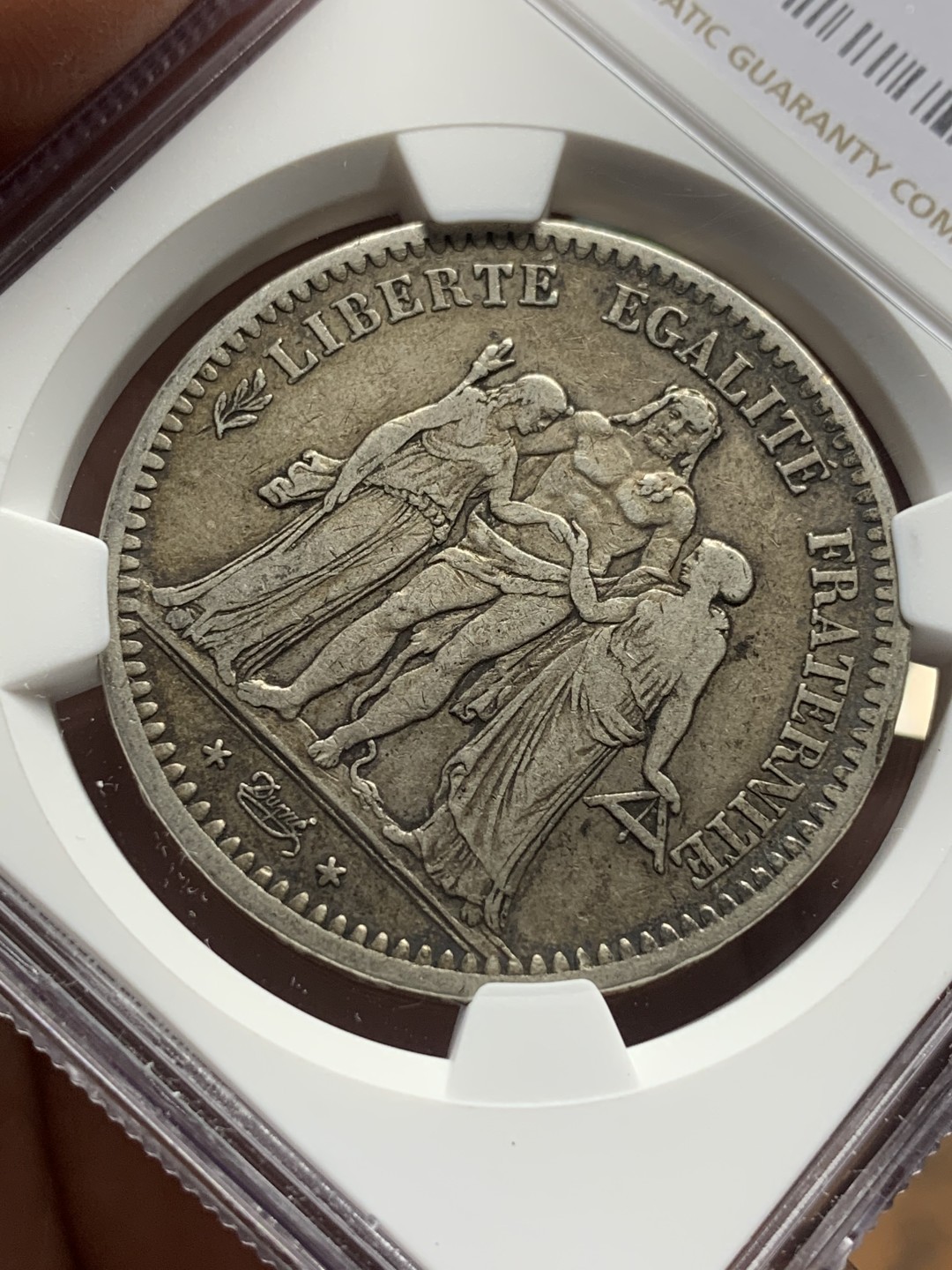 《竞宝斋》第113场-周日，周一 ，2场连拍（全场包邮） NGC-XF45 法国1849年 早期大力神 5法郎大银币 原味好品