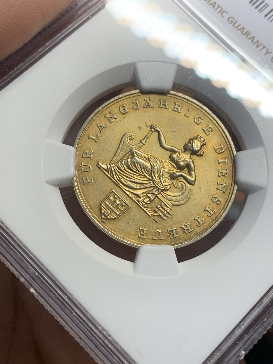 《竞宝斋》第113场-周日，周一 ，2场连拍（全场包邮） NGC MS63 德国 19世纪汉堡爱国者协会镀金 银章