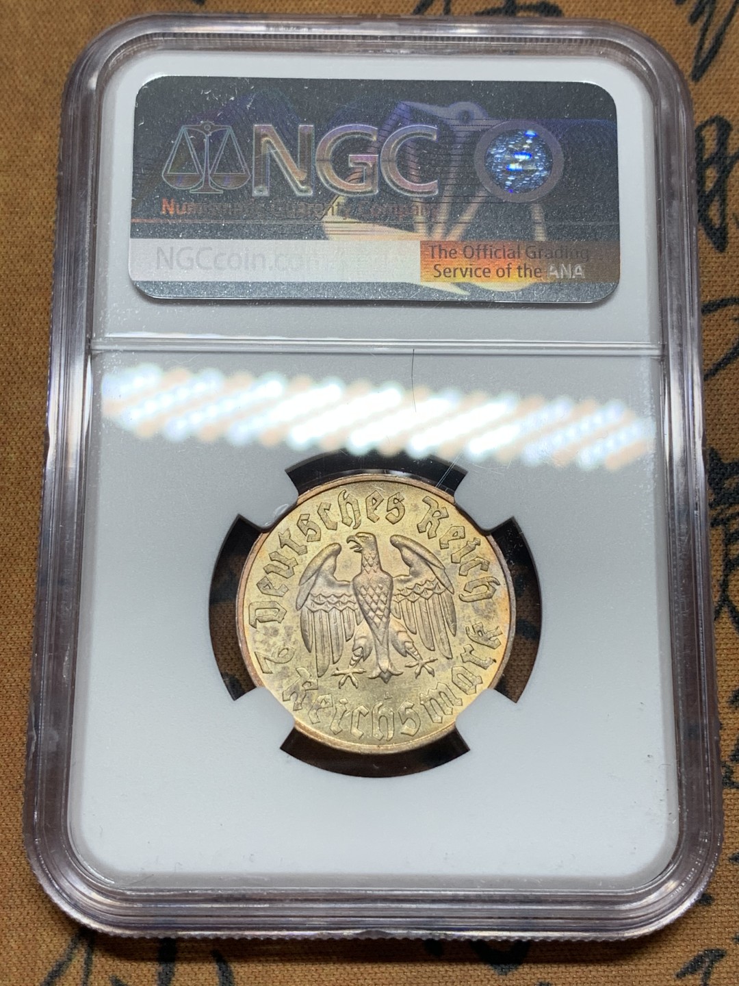 《竞宝斋》第113场-周日，周一 ，2场连拍（全场包邮） NGC-MS63 德国1933年 马丁路德 2马克银币 原光好品 稀少品种