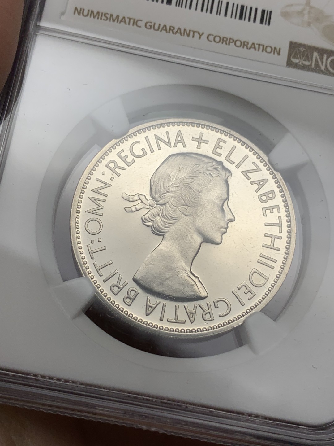 《竞宝斋》第113场-周日，周一 ，2场连拍（全场包邮） NGC PF64 1953英国伊丽莎白加冕 首年精制 半克朗