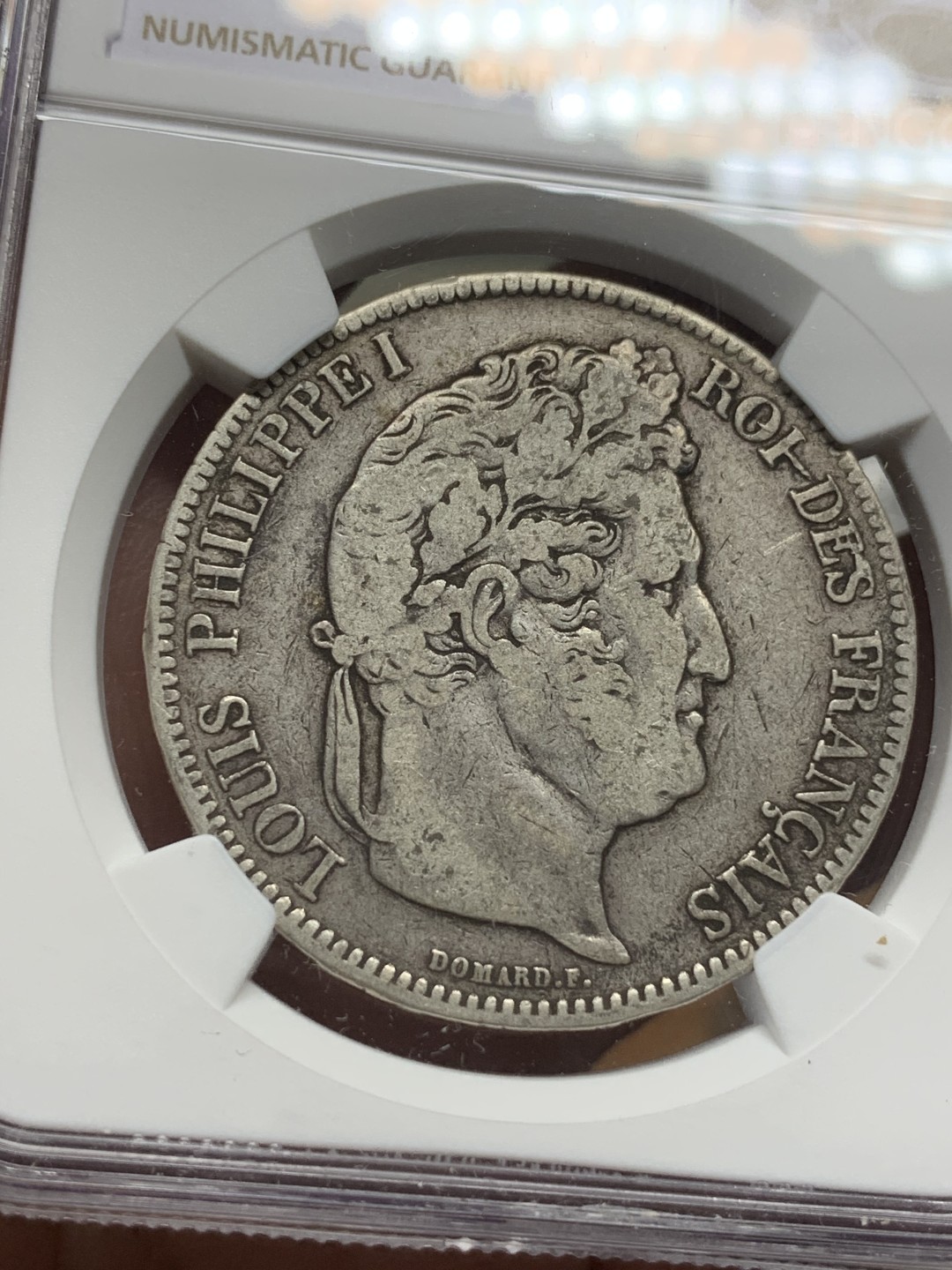 《竞宝斋》第113场-周日，周一 ，2场连拍（全场包邮） NGC-VF35 法国1837-W年 菲利普一世 5法郎大银币 原味老包浆