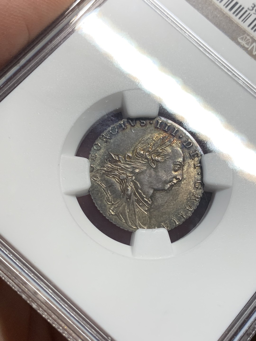 《竞宝斋》第113场-周日，周一 ，2场连拍（全场包邮） NGC MS64 英国乔三 1787 6便士 无心版 高分稀少品种