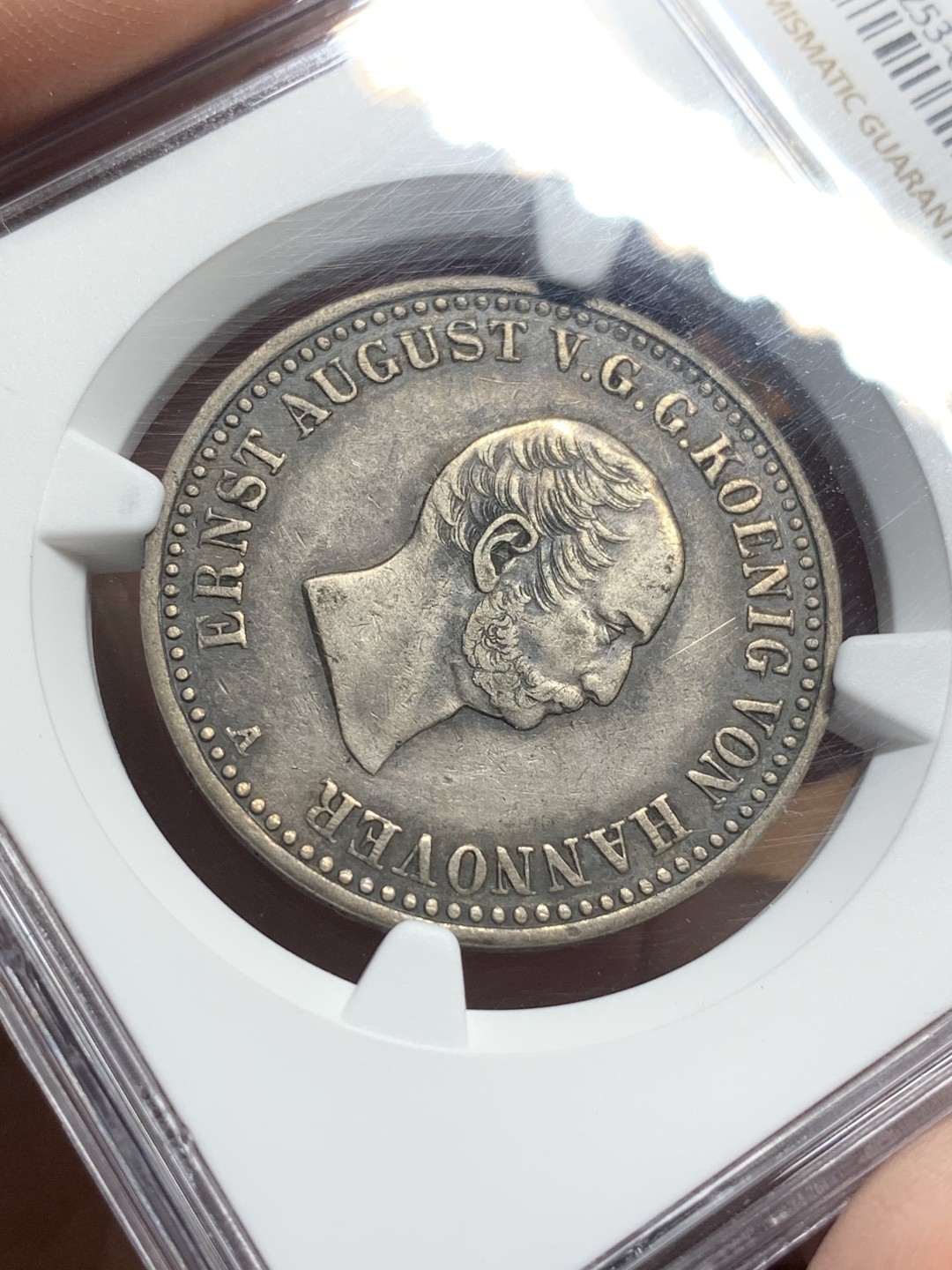 《竞宝斋》第113场-周日，周一 ，2场连拍（全场包邮） NGC XF40 德国汉诺威 1839年 2/3泰勒 银币，少见品种