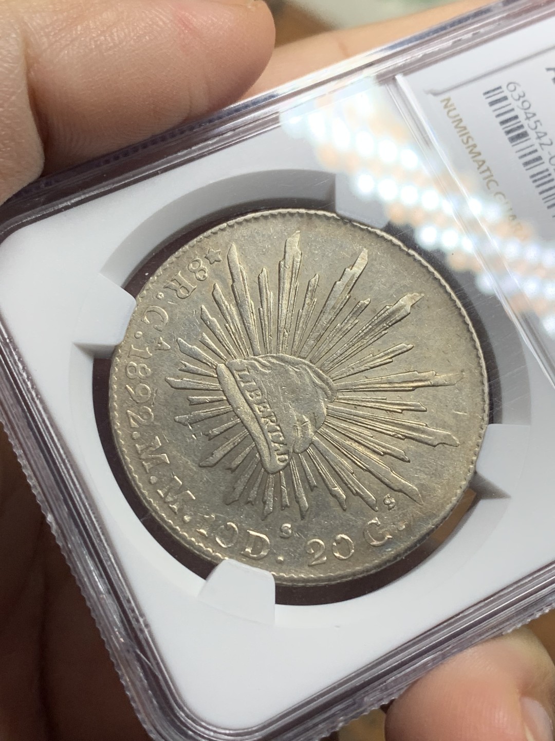 《竞宝斋》第113场-周日，周一 ，2场连拍（全场包邮） NGC-AU55 墨西哥 1892年鹰洋CA MM 8R大银币 漂亮的黄油光