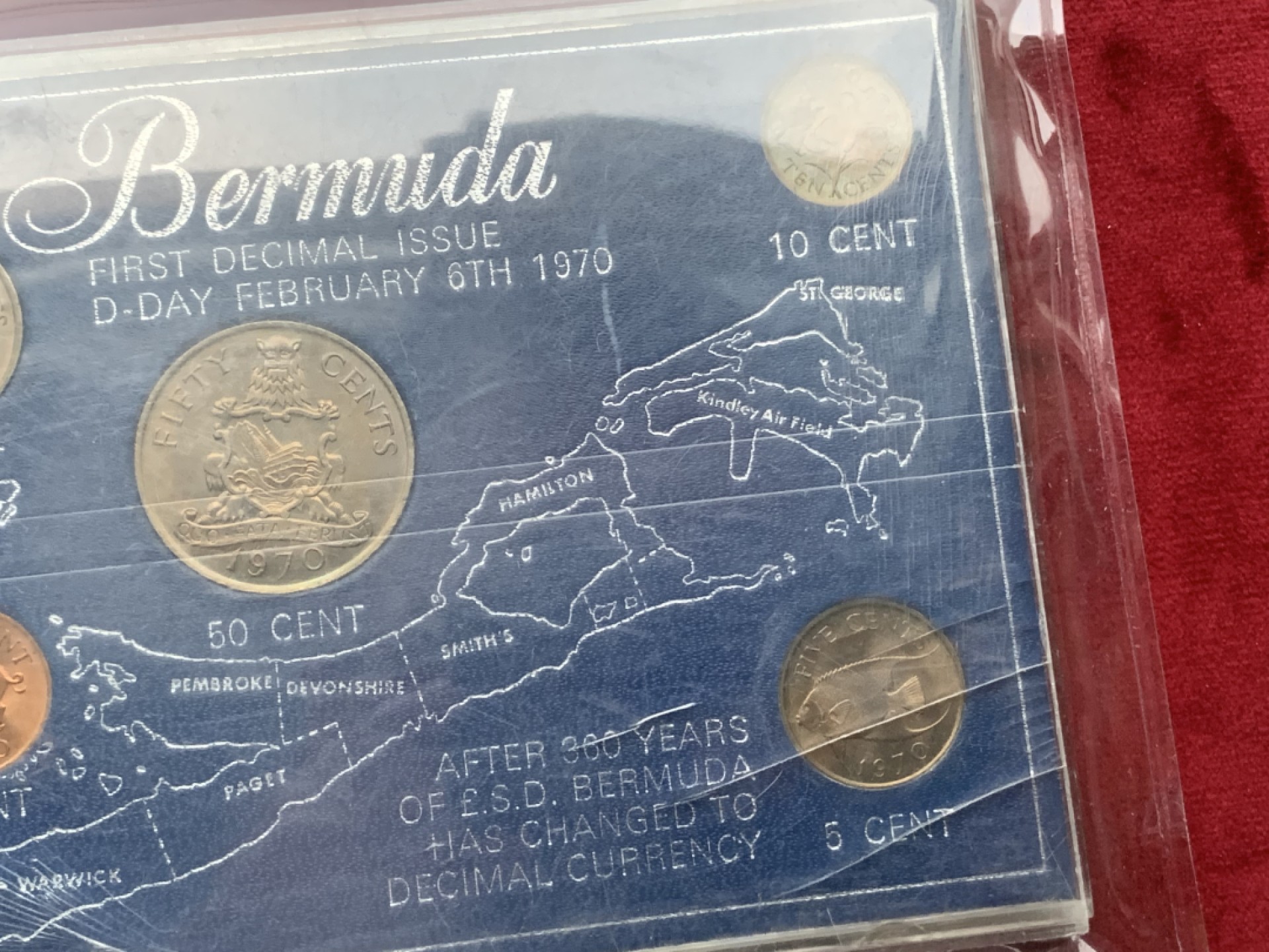 《竞宝斋》第113场-周日，周一 ，2场连拍（全场包邮） 英属百慕大 1970年 5枚装亚克力盒子封装币