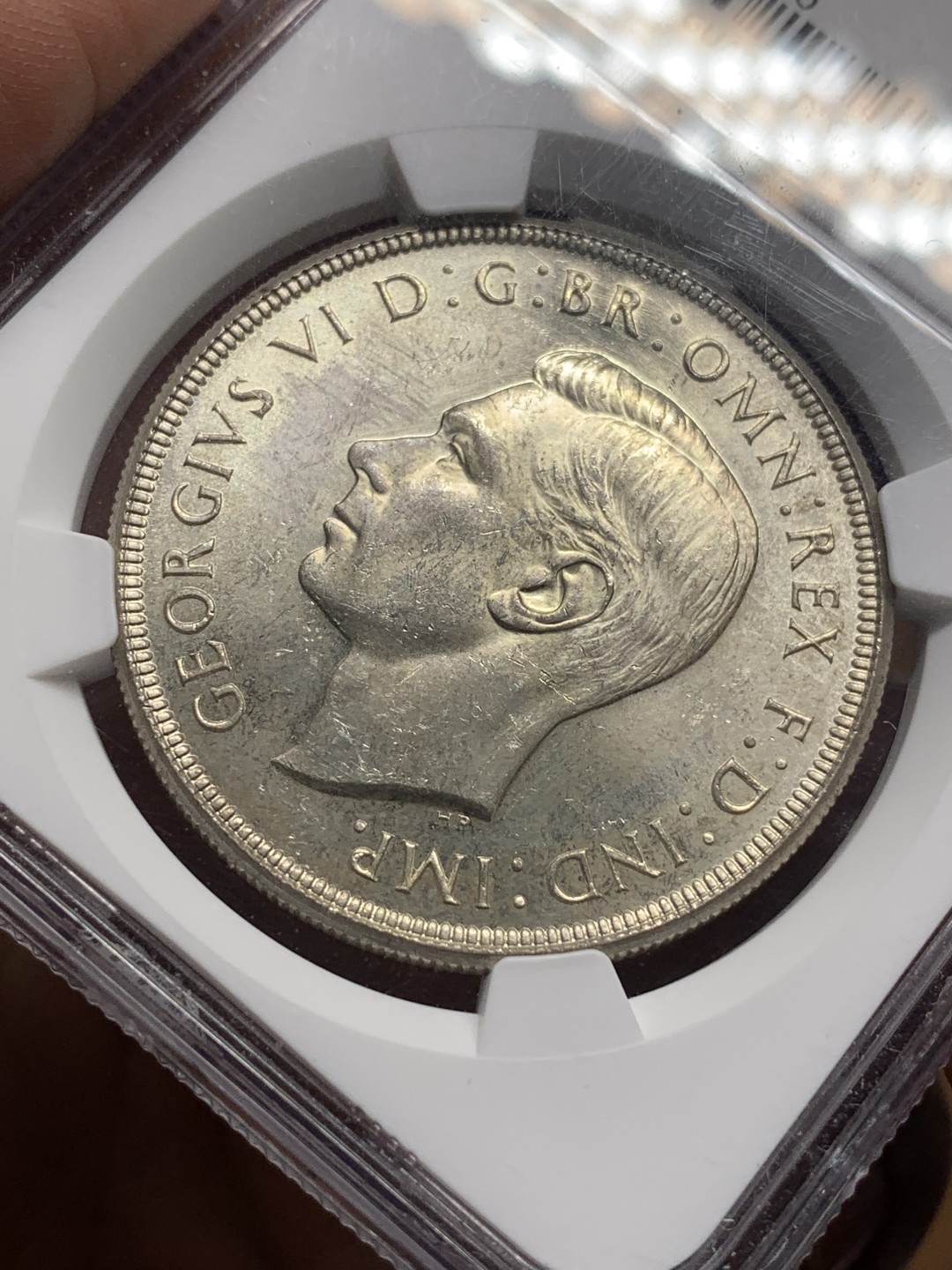 《竞宝斋》第113场-周日，周一 ，2场连拍（全场包邮） NGC MS62 澳大利亚 1937年 乔治六世 皇冠 克朗 银币 上MS的不多