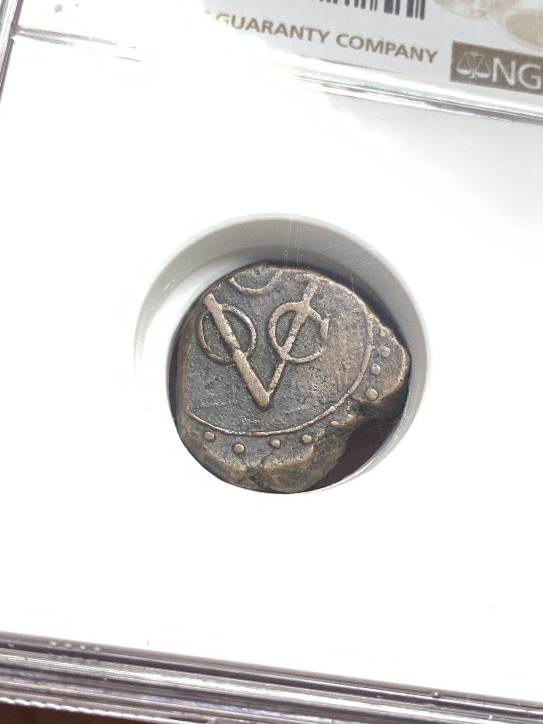 《竞宝斋》第113场-周日，周一 ，2场连拍（全场包邮） 唯一冠军分 NGC-VF20 锡兰1792年 1S铜板 荷属殖民地的铜币 非常稀少普遍都是环境污染 能出分就属于万里挑一了