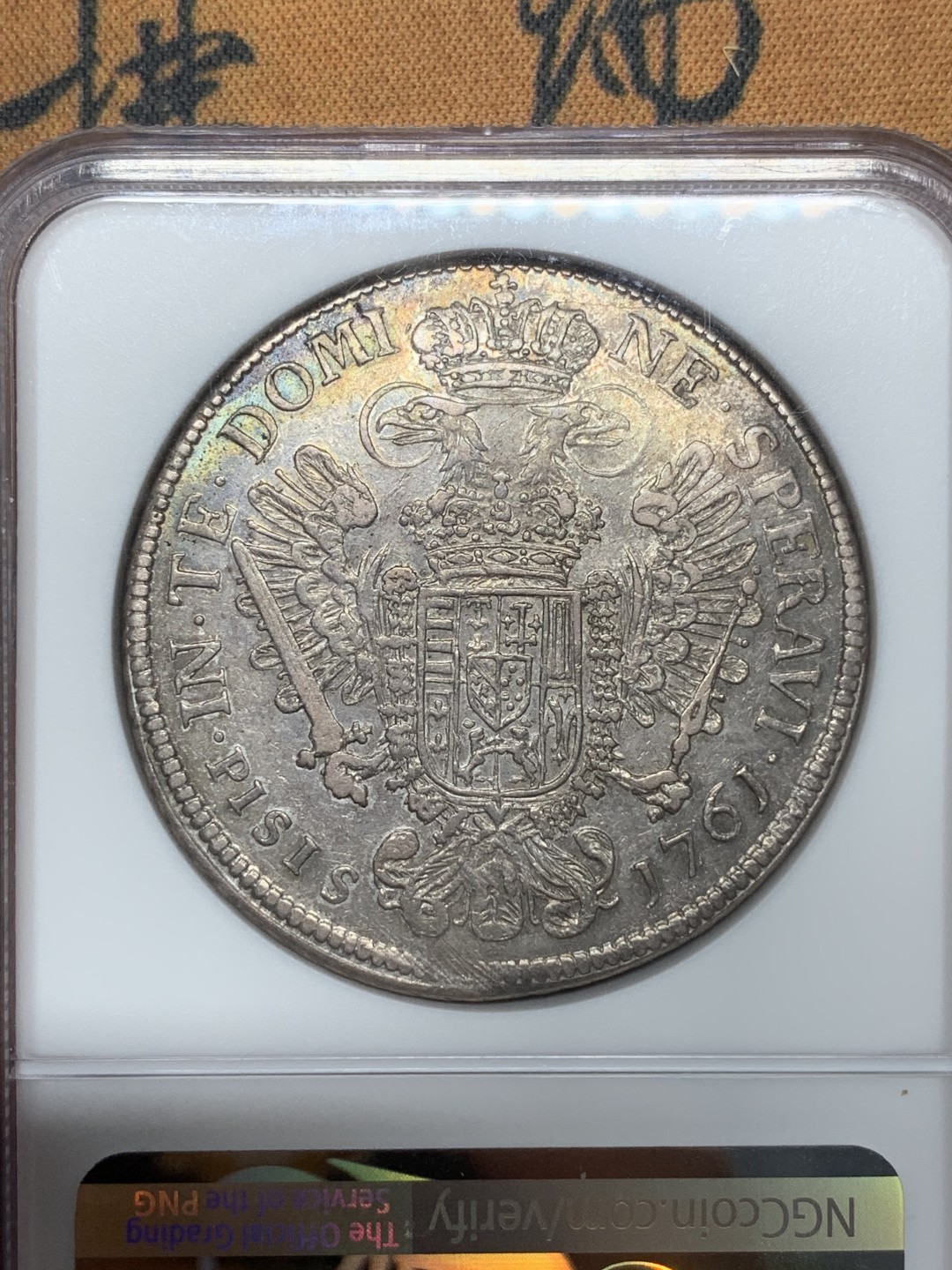 《竞宝斋》第113场-周日，周一 ，2场连拍（全场包邮） 唯一冠军分 NGC AU53意大利托斯卡纳1761年 神罗皇帝弗朗西斯一世 托斯卡纳公爵10PAO大银币