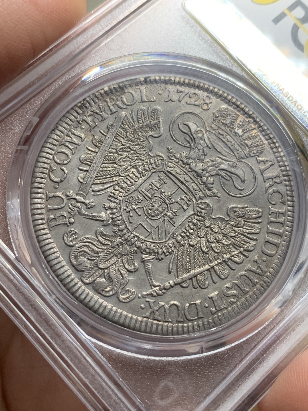 《竞宝斋》第113场-周日，周一 ，2场连拍（全场包邮） 难得亚军分 PCGS-MS61 神圣罗马帝国 1728年 大波浪 卡尔六世 1泰勒银币 一步到位收藏级品相