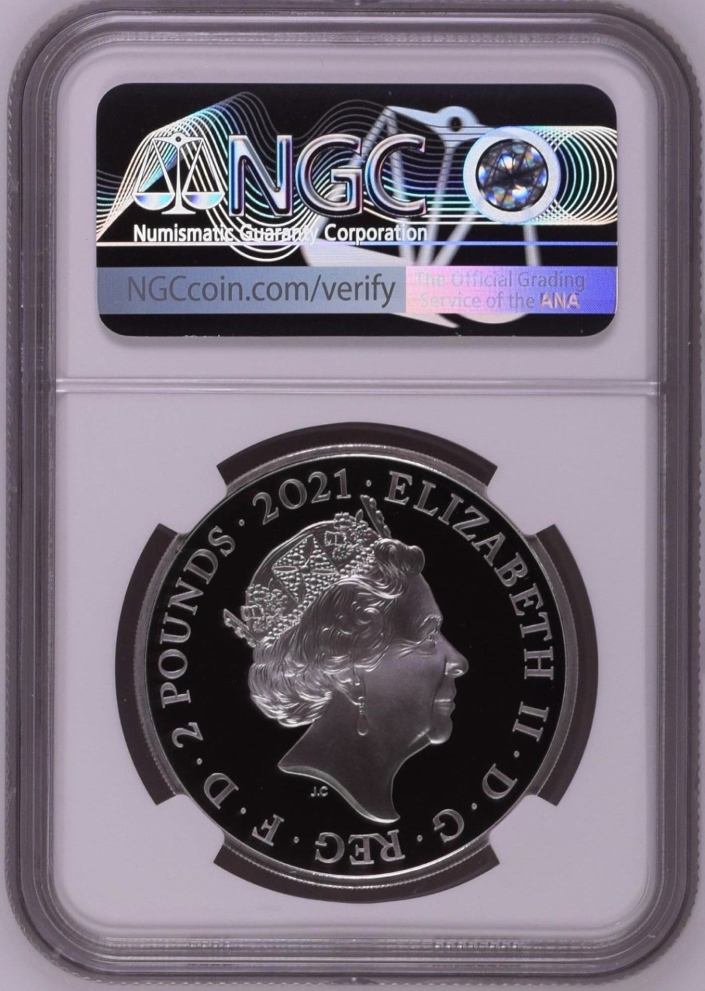 收藏联盟Quantum Auction 第206期拍卖 英国2021年2英镑1盎司彼得兔精制银币 NGC PF70UC 首发蓝标 限量发行