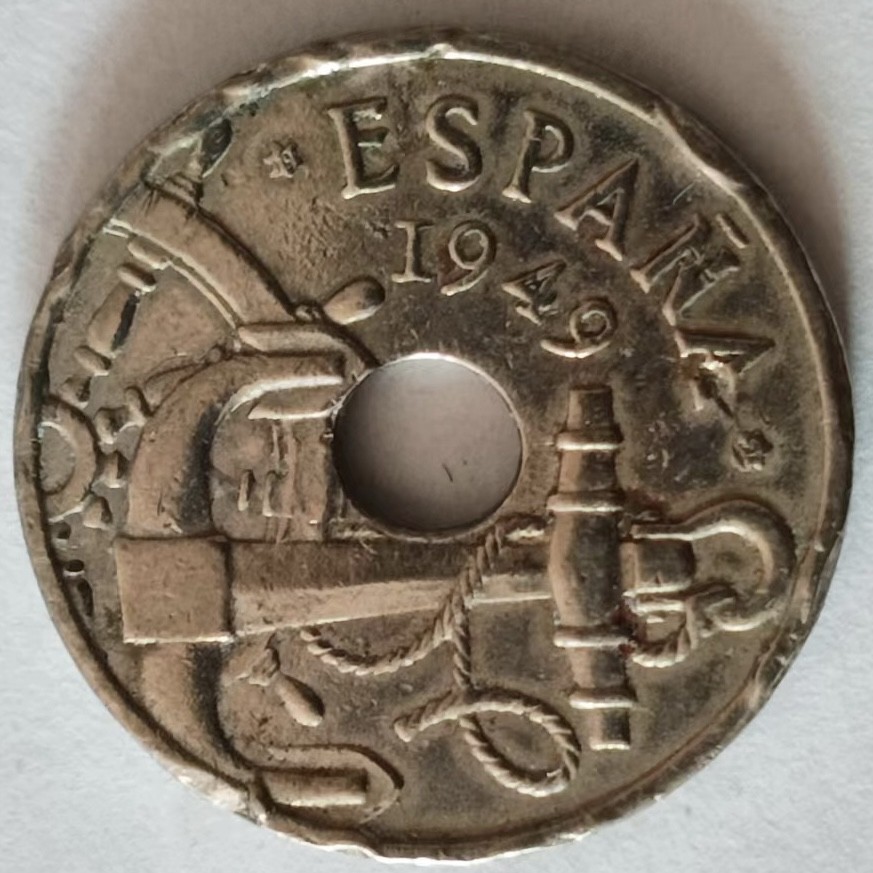 泡泡堂第140期  世界硬币专场（无押金，无佣金，捡漏，全场20包邮，偏远地区除外） 西班牙1949年50分