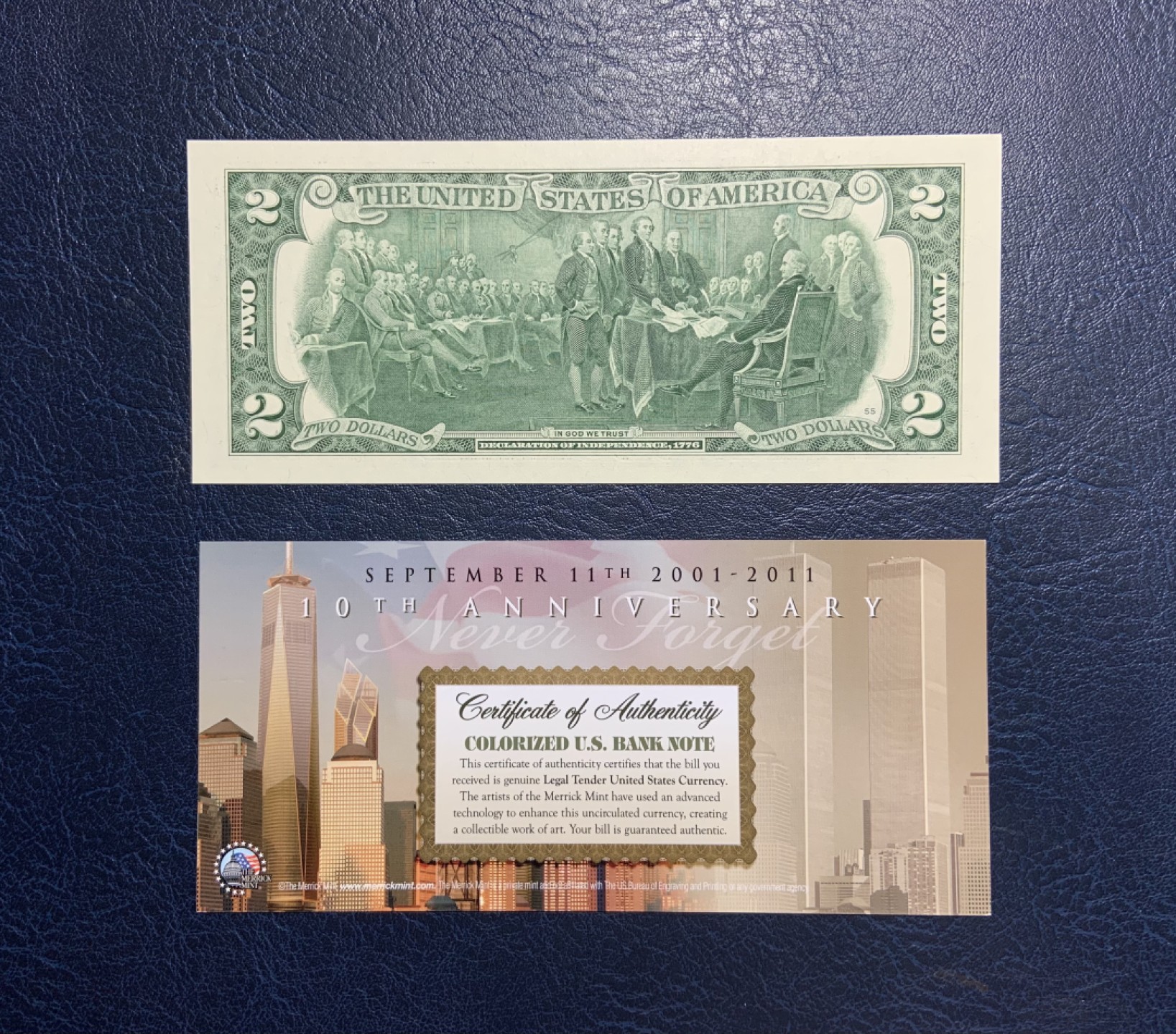 收藏联盟Quantum Auction 第205期拍卖 美国2美元911十周年纪念钞 品相全新UNC