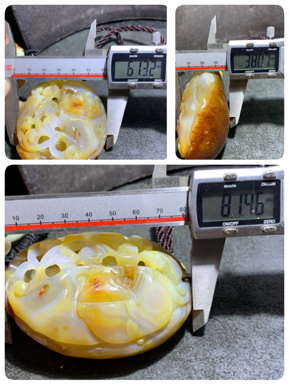 重器天然马达加斯加原皮玛瑙镂空雕刻招财貔貅把件一个，