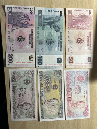 Banknote mall 第七期（好事成双系列） - UNC越南盾以及刚果一组6张