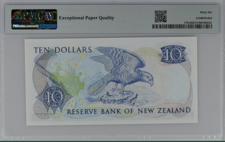 收藏联盟Quantum Auction 第206期拍卖 新西兰1989-1992年10元 PMG66