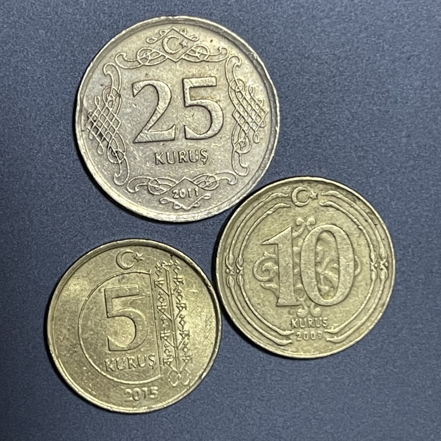 外国硬币0元起拍（25） 土耳其5+10+25库鲁