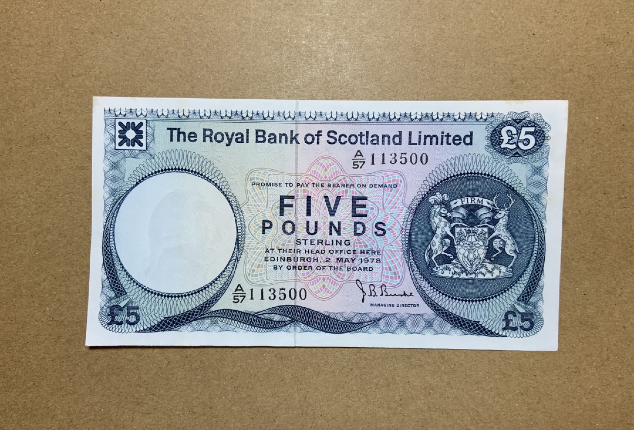 收藏联盟Quantum Auction 第206期拍卖 苏格兰1978年5镑 品相UNC-