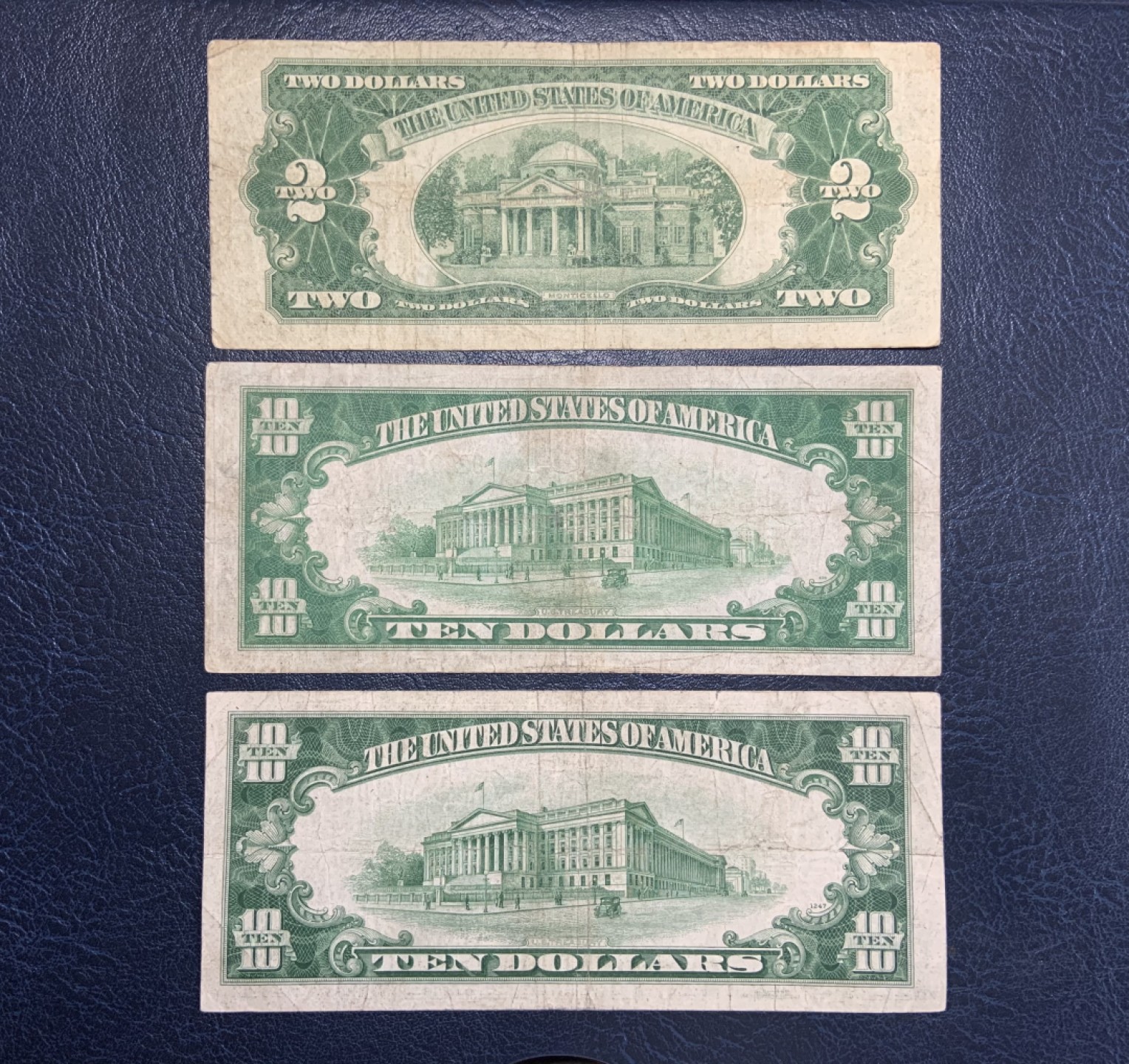 收藏联盟Quantum Auction 第205期拍卖 美国联邦1934年10元和1953年政府券2元 品相如图 1934绿库印稀少