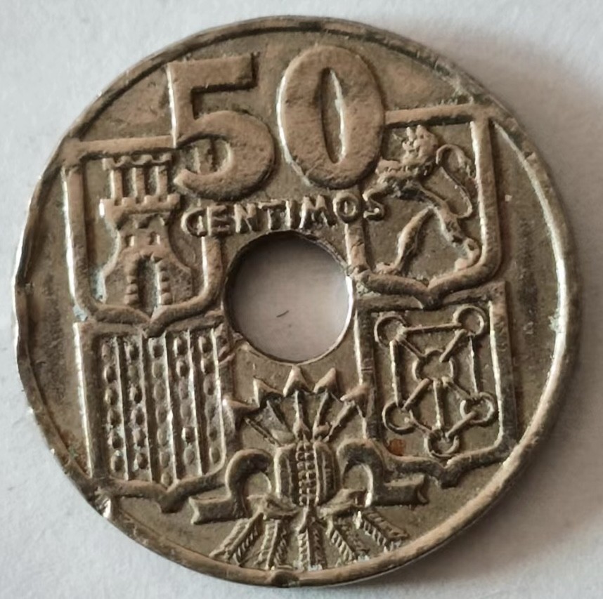 泡泡堂第140期  世界硬币专场（无押金，无佣金，捡漏，全场20包邮，偏远地区除外） 西班牙1949年50分