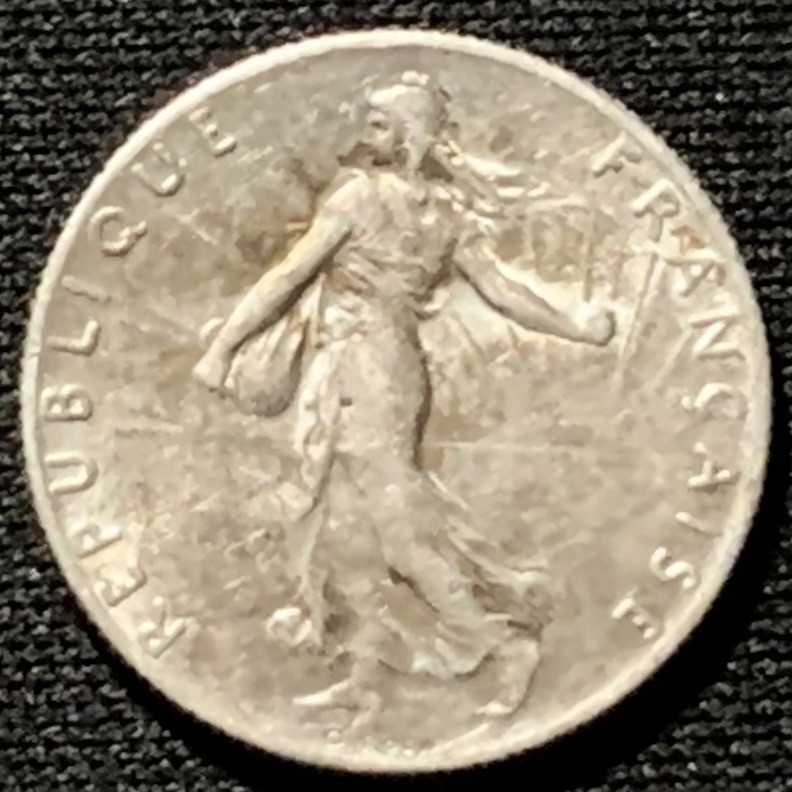 紫瑗钱币——第227期拍卖 法国 1919年 播种女神 50分 2.5克 0.835银