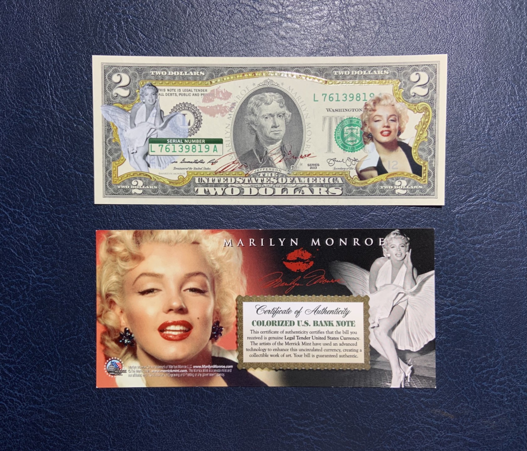 收藏联盟Quantum Auction 第205期拍卖 美国2美元玛丽莲梦露纪念钞 品相全新UNC