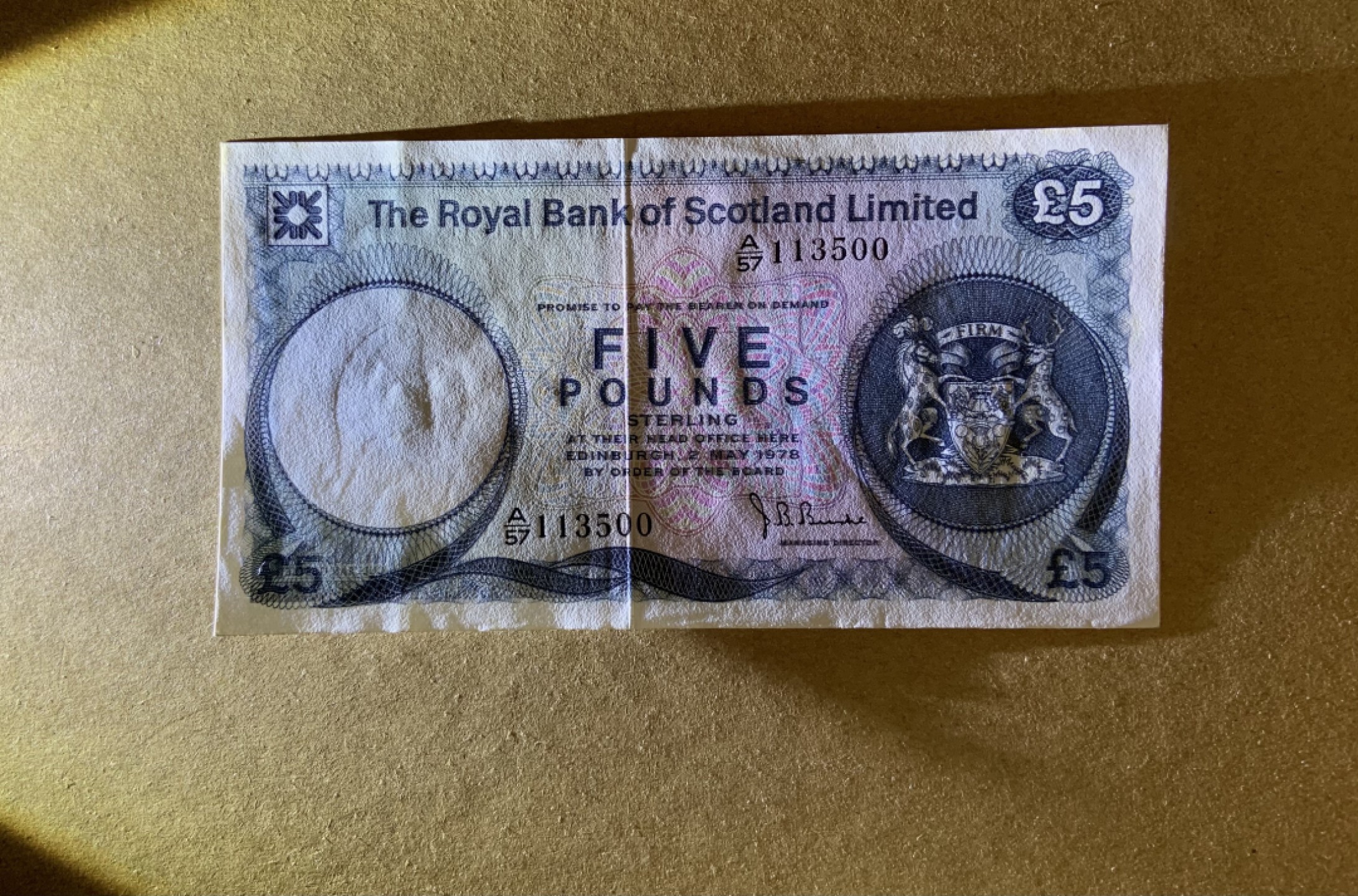 收藏联盟Quantum Auction 第206期拍卖 苏格兰1978年5镑 品相UNC-