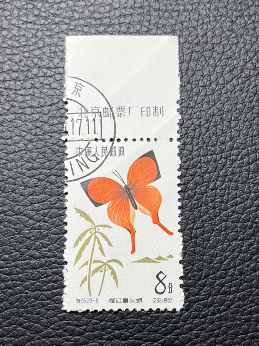 洪涛臻品 精选邮票限时拍卖第七十六期 特56蝴蝶盖销  厂名 20-8一枚，上品，压痕★六珍厂名稀缺货★版撕全品嘎嘎绝，钢戳，面艳胶白，六珍之一，非常受欢迎的品种，新票价格高，盖销全品不要错过 