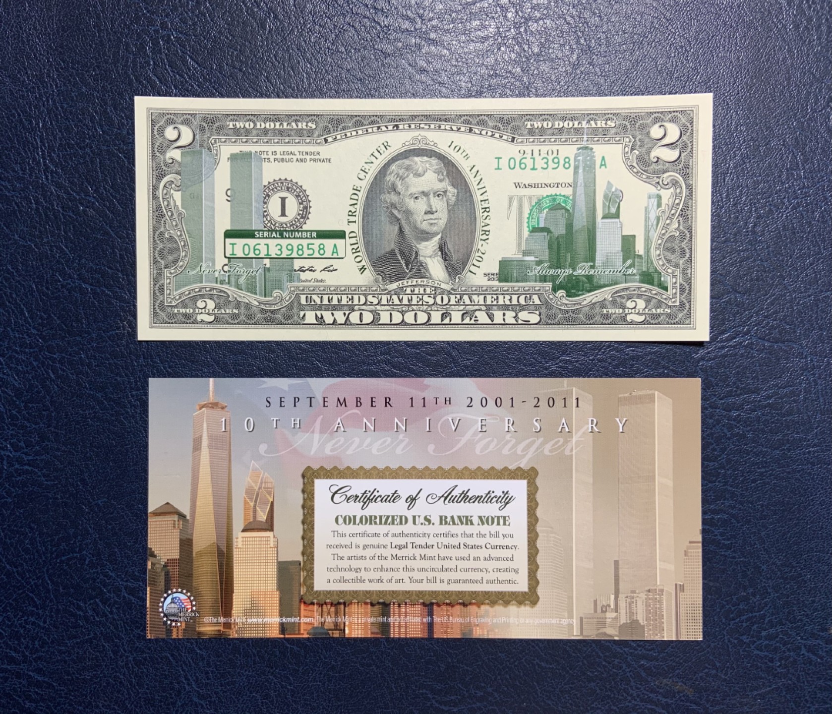 收藏联盟Quantum Auction 第205期拍卖 美国2美元911十周年纪念钞 品相全新UNC