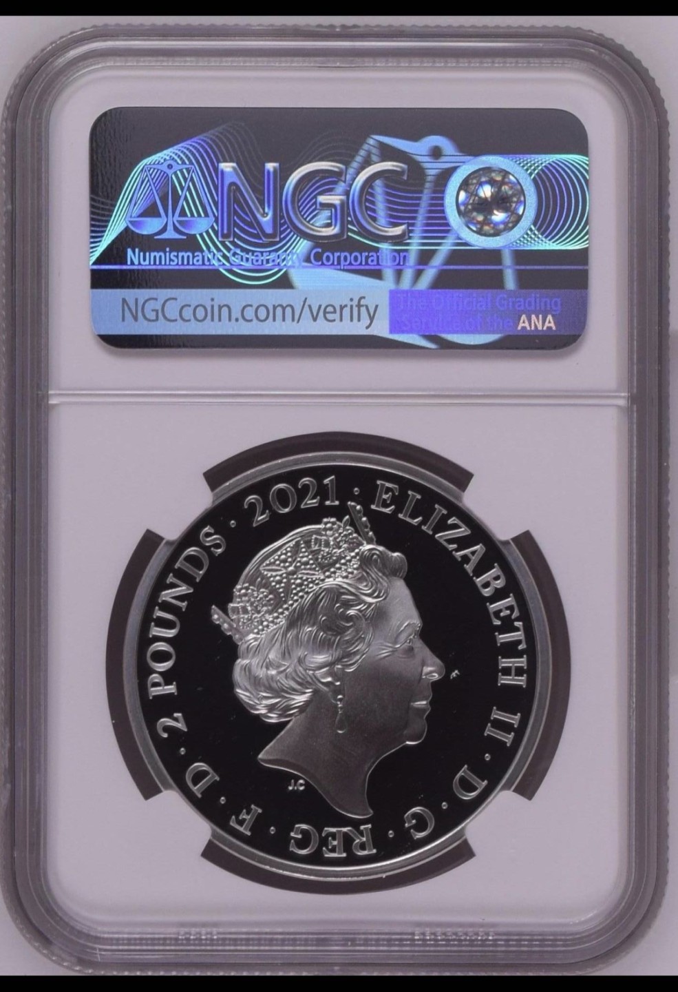 收藏联盟Quantum Auction 第206期拍卖 英国2021年2英镑   NGC PF70UC 满分级别 首发蓝标 限量发行 Mr.Men Little Miss系列 开心先生 彩色精制银币