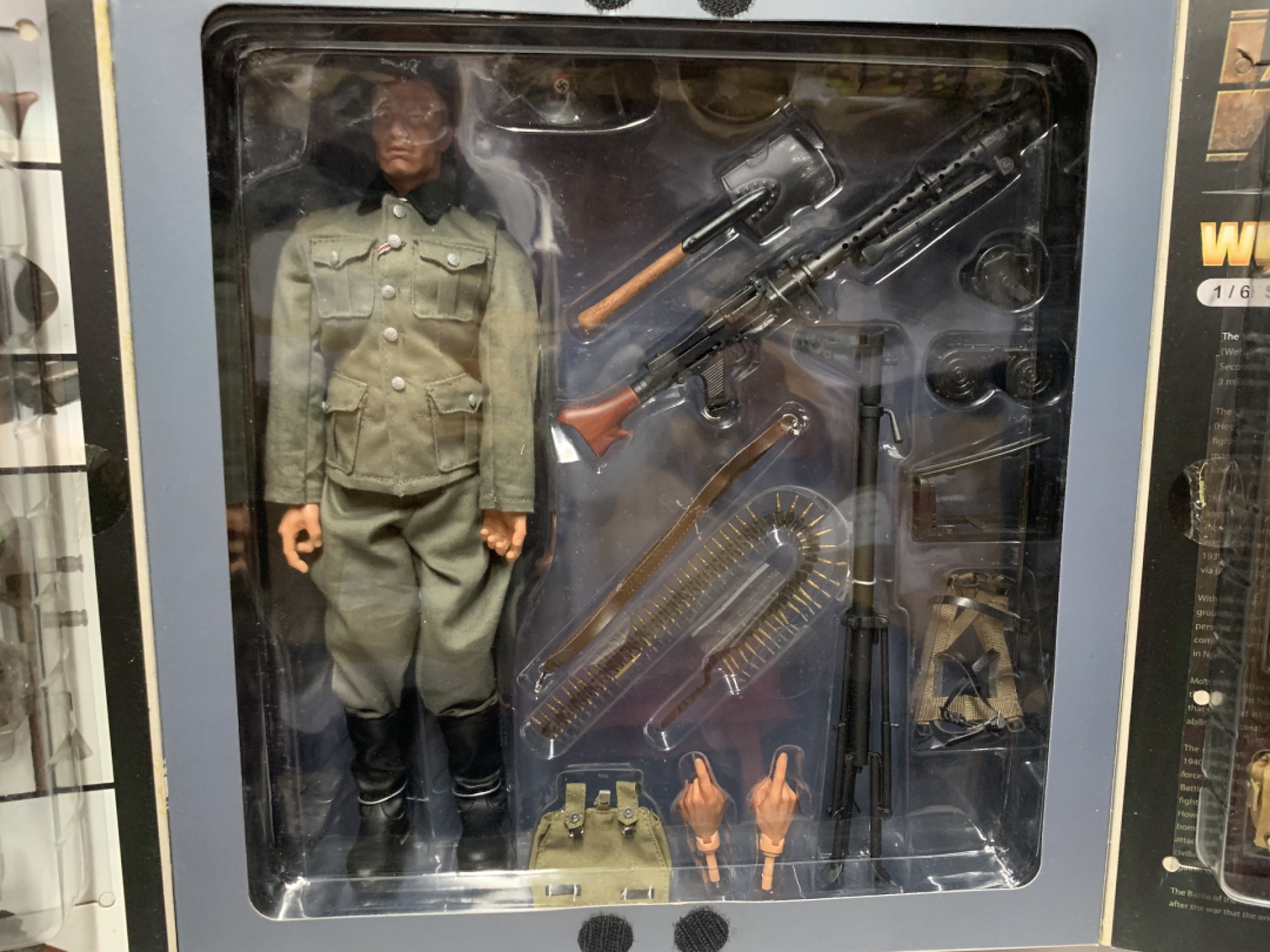 零元拍：DID 80045 1/6 绝版德军MG34机枪手，全新未拆。